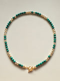 Malachite Stone and Gold Toggle Necklace