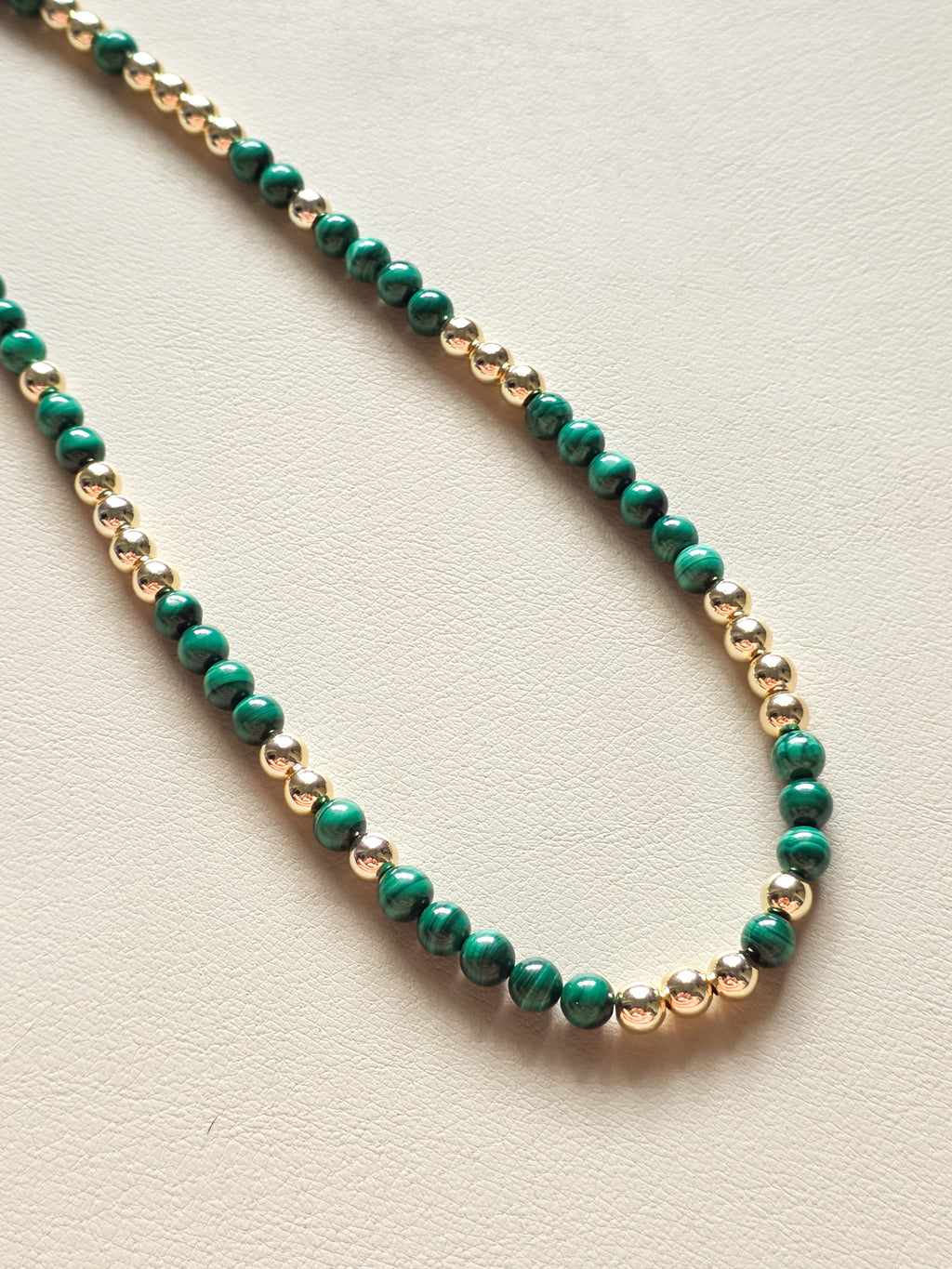Malachite Stone and Gold Toggle Necklace