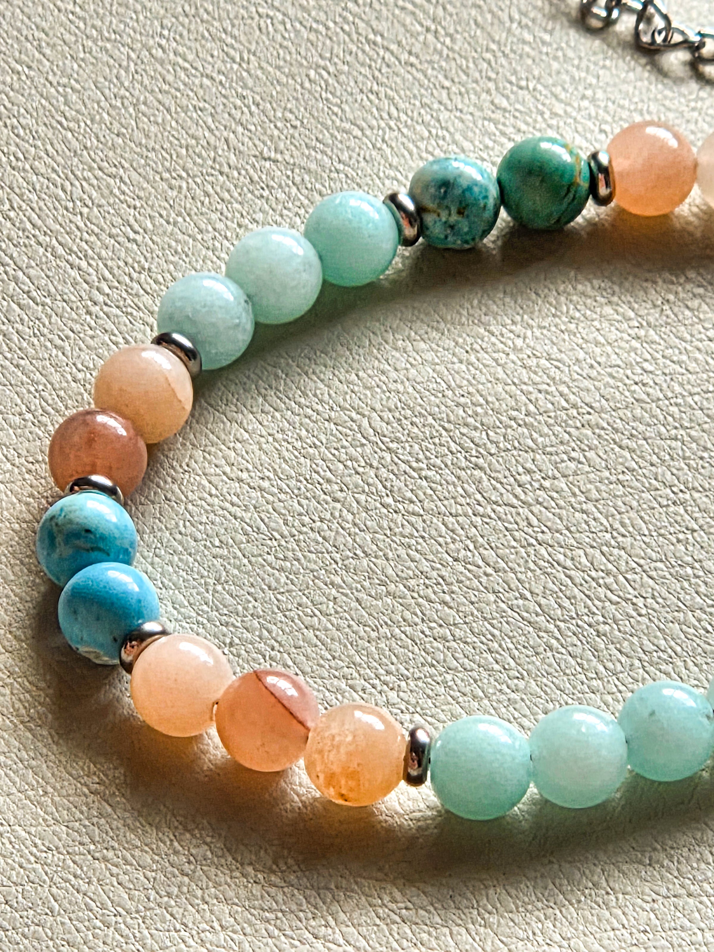 Ocean Blue Gemstone Silver Bracelet