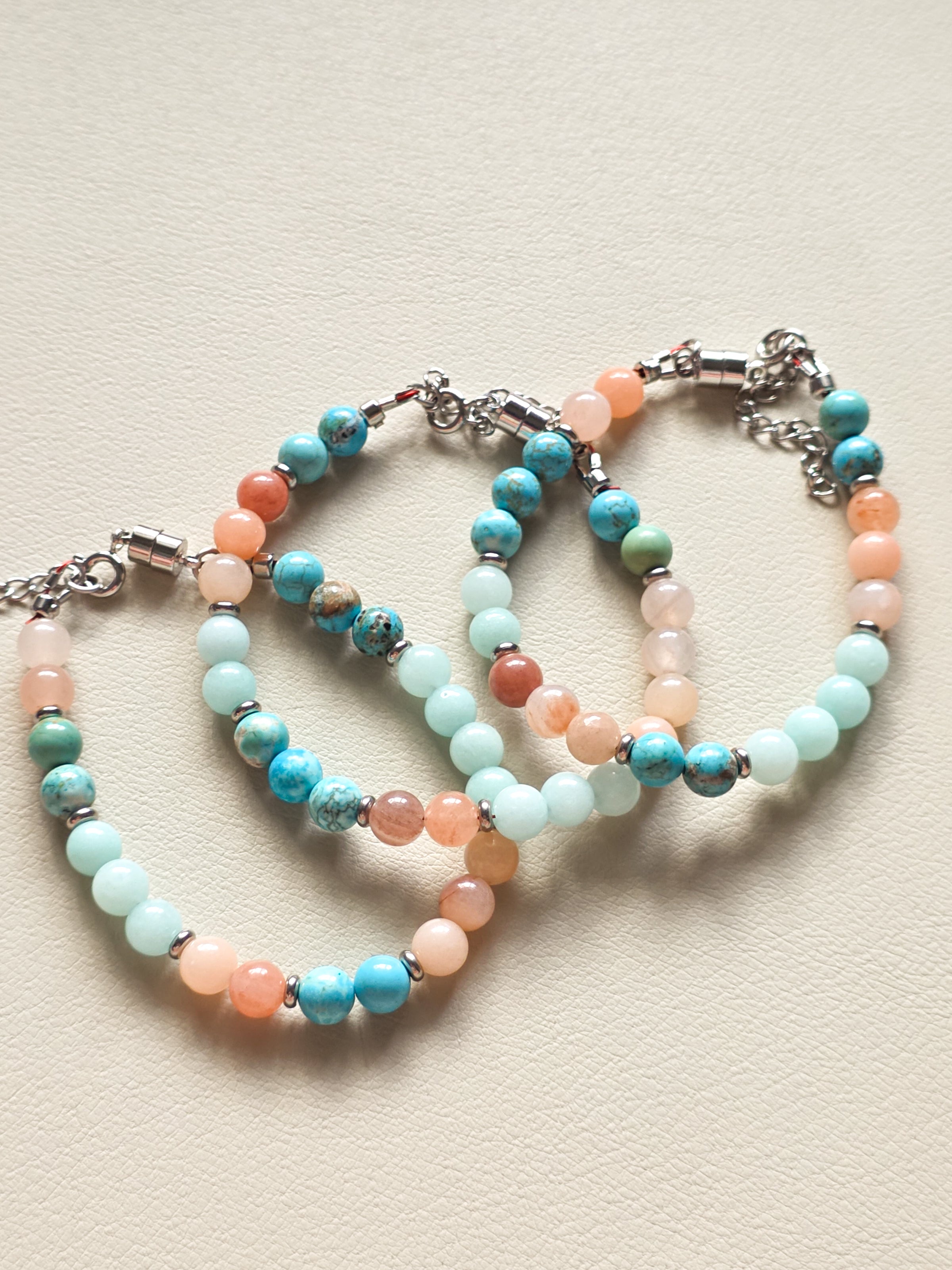 Ocean Blue Gemstone Silver Bracelet