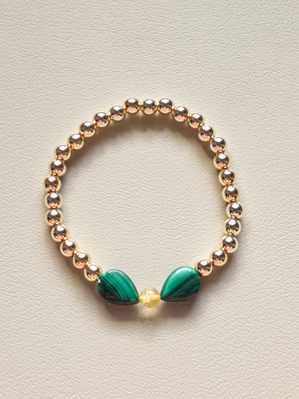 Gold Filled Malachite & Citrine Bracelet