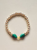 Gold Filled Malachite & Citrine Bracelet