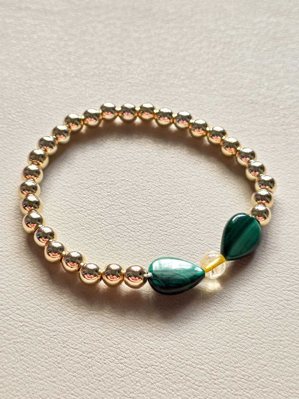 Gold Filled Malachite & Citrine Bracelet