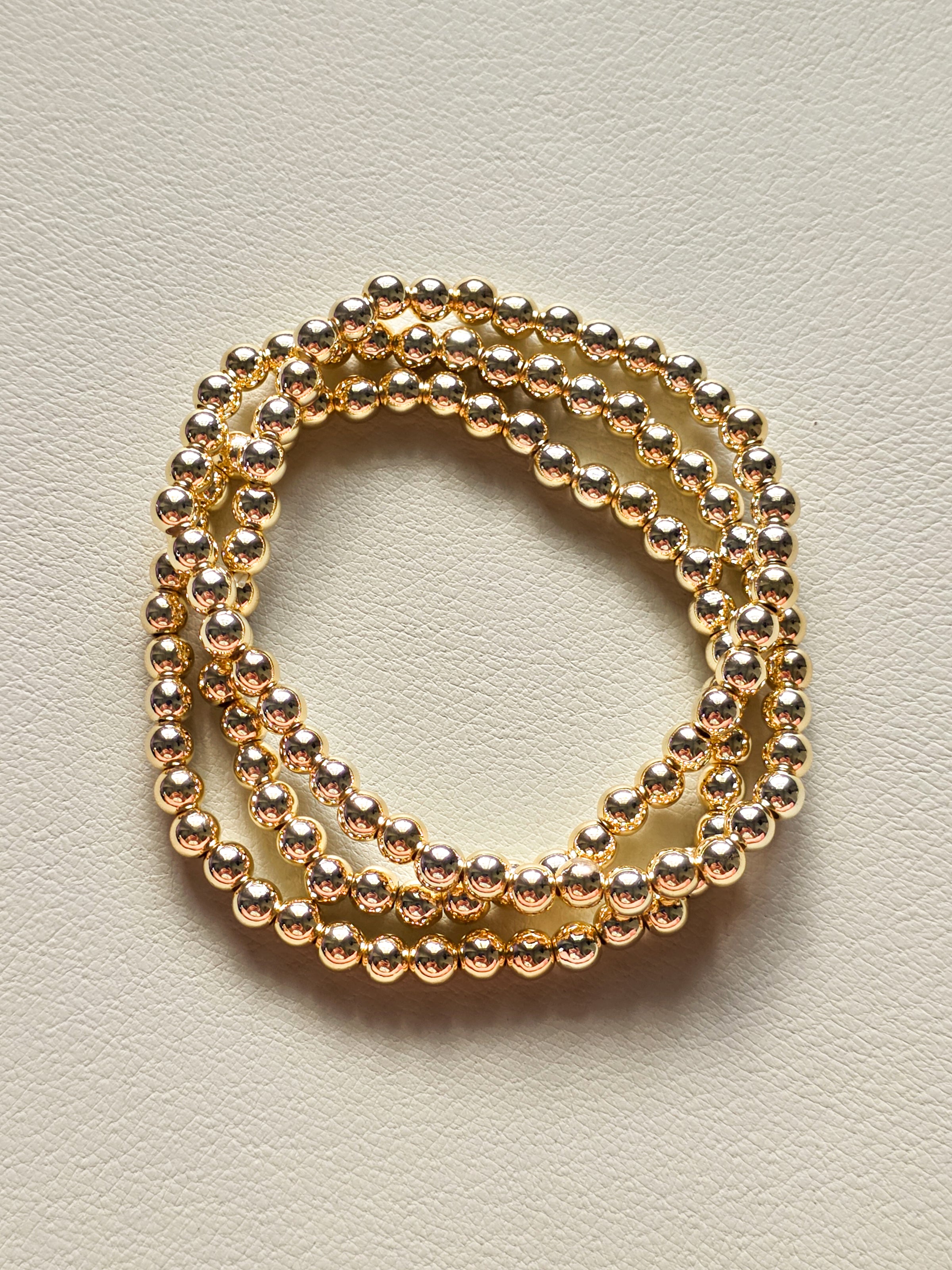 Gold Filled Beaded Stretch Bracelet (5mm)