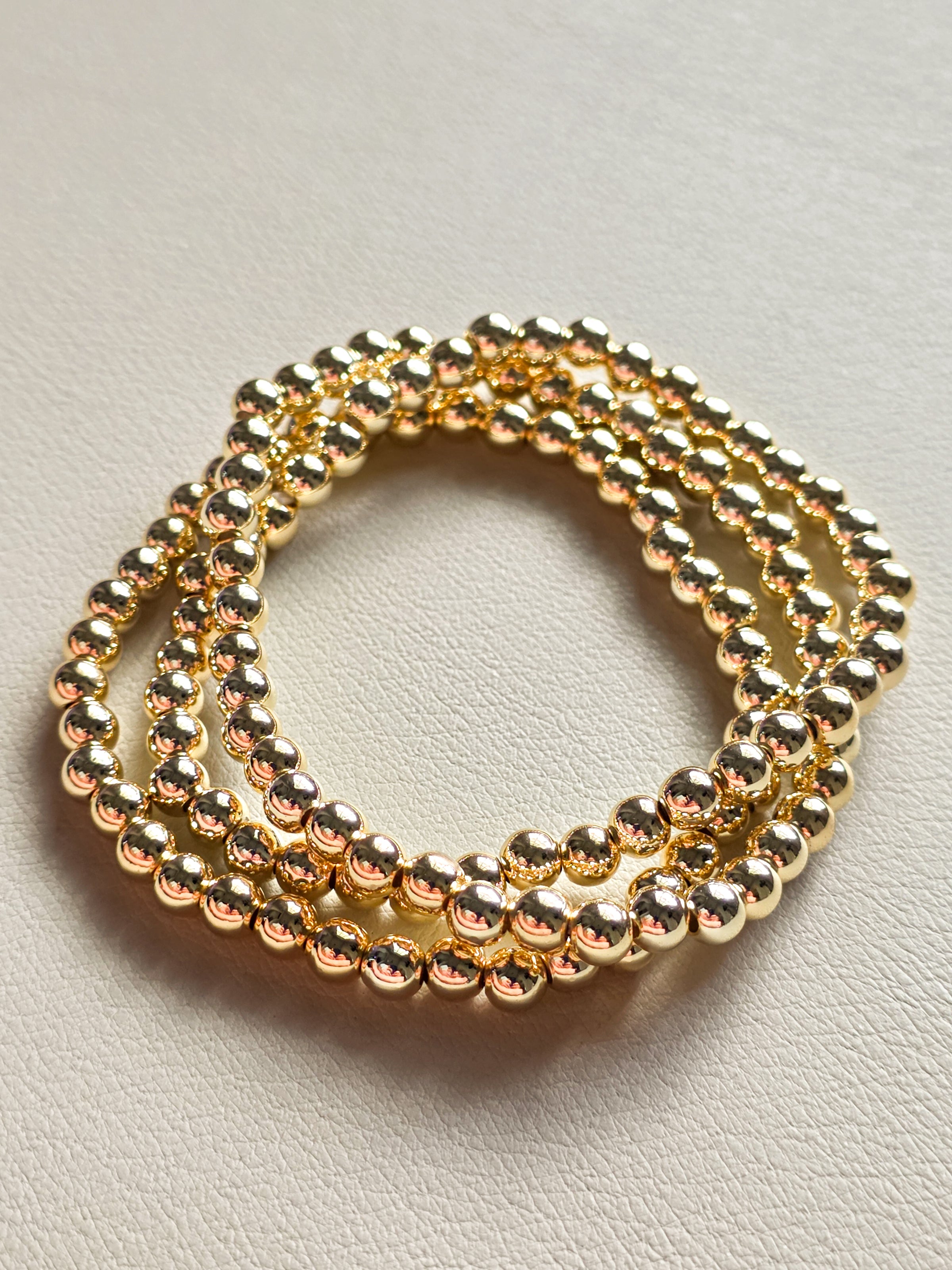 Gold Filled Beaded Stretch Bracelet (5mm)