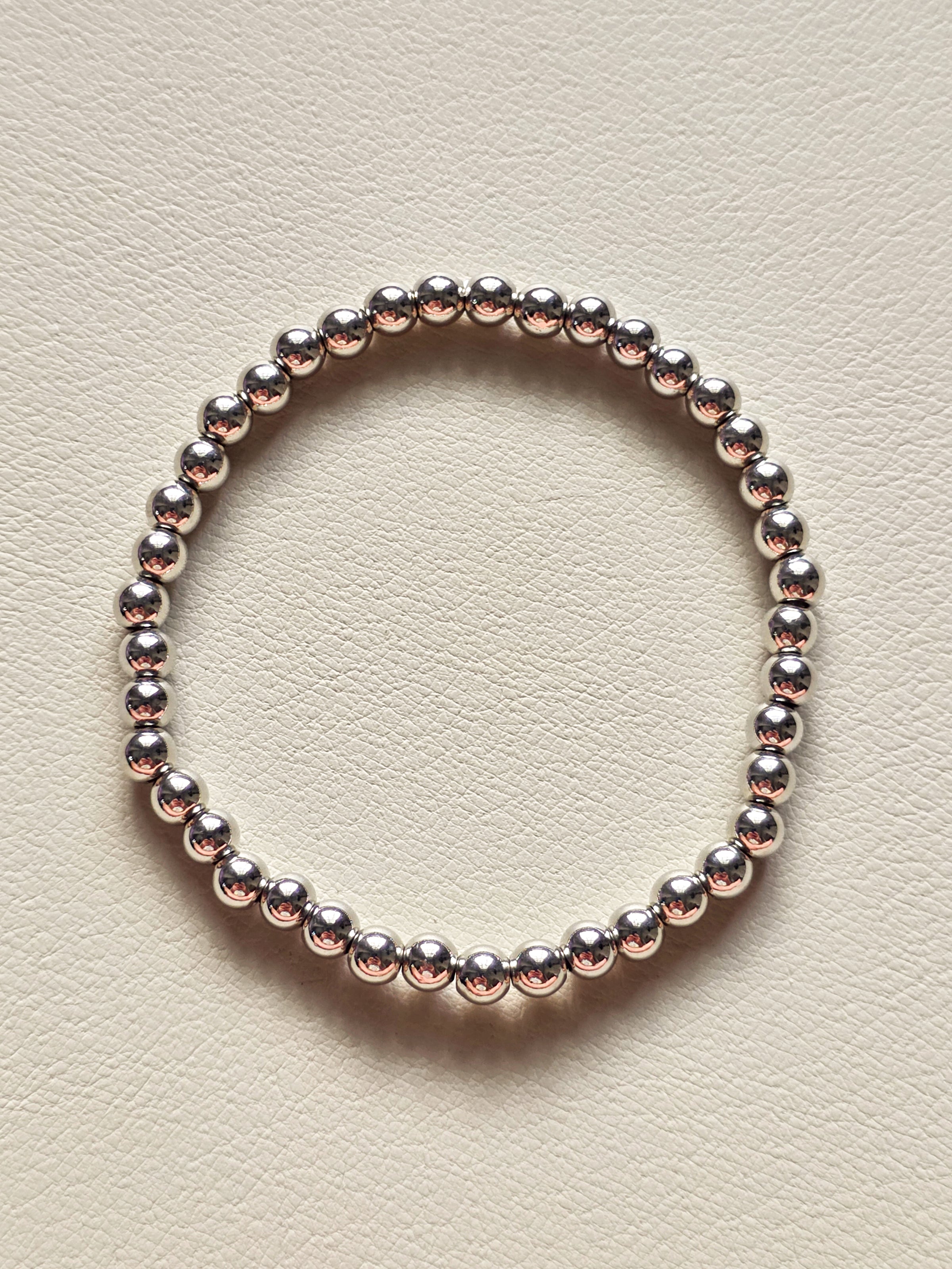 Silver Filled Beaded Stretch Bracelet (6mm)
