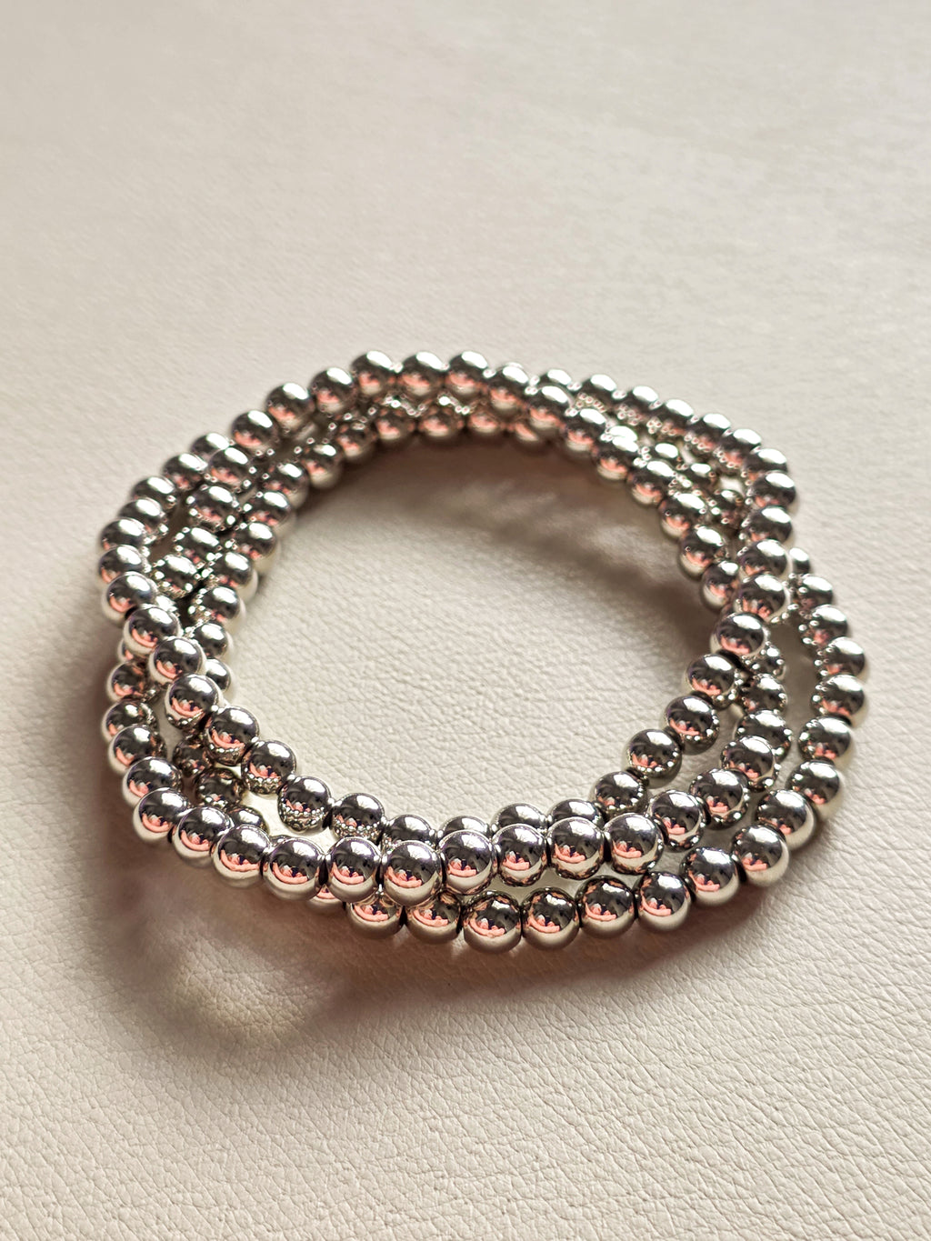 Silver Filled Beaded Stretch Bracelet (5mm)
