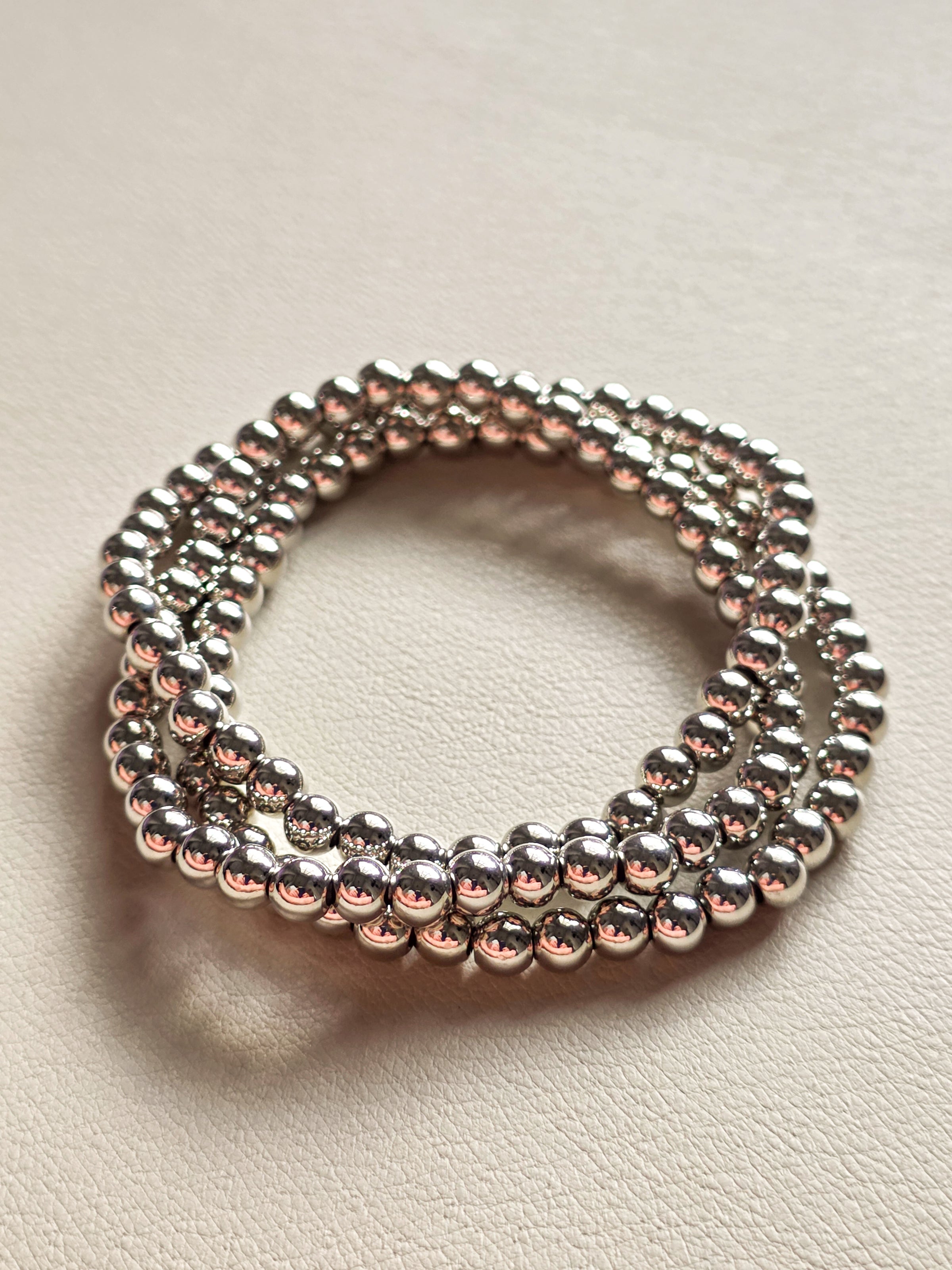 Silver Filled Beaded Stretch Bracelet (5mm)