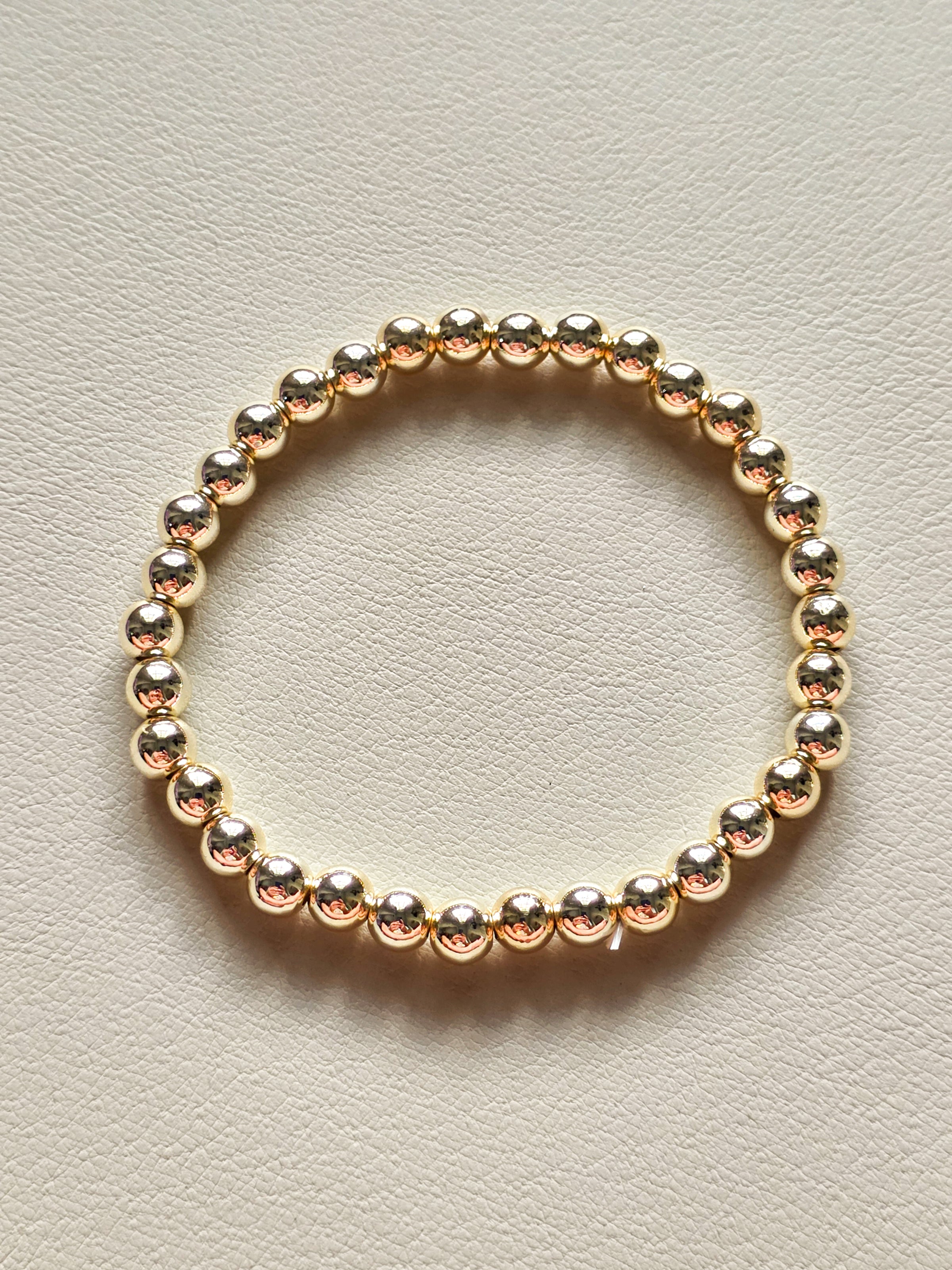 Gold Filled Beaded Stretch Bracelet (6mm)