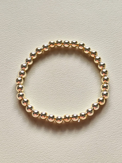 Gold Filled Beaded Stretch Bracelet (6mm)