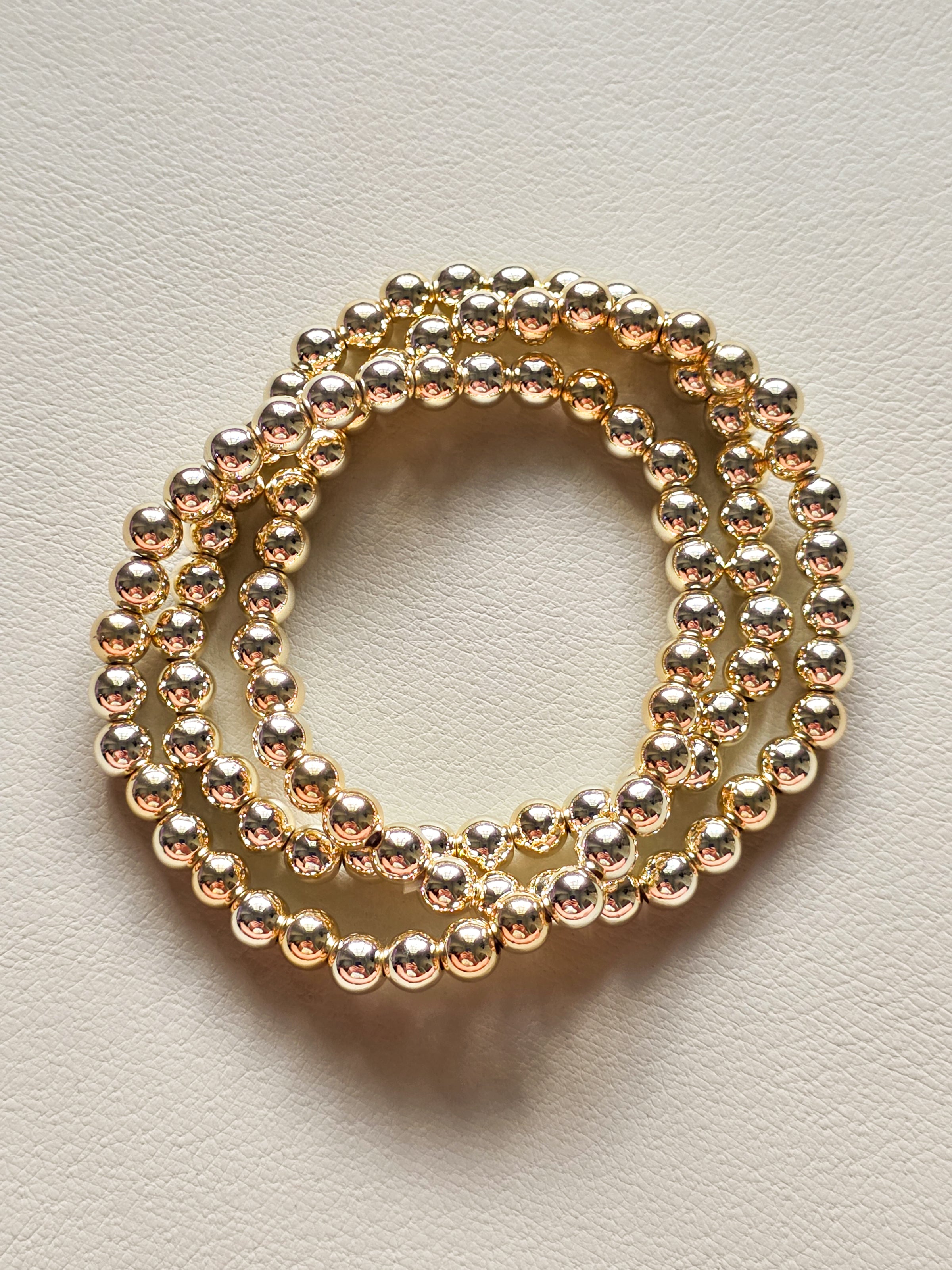 Gold Filled Beaded Stretch Bracelet (6mm)