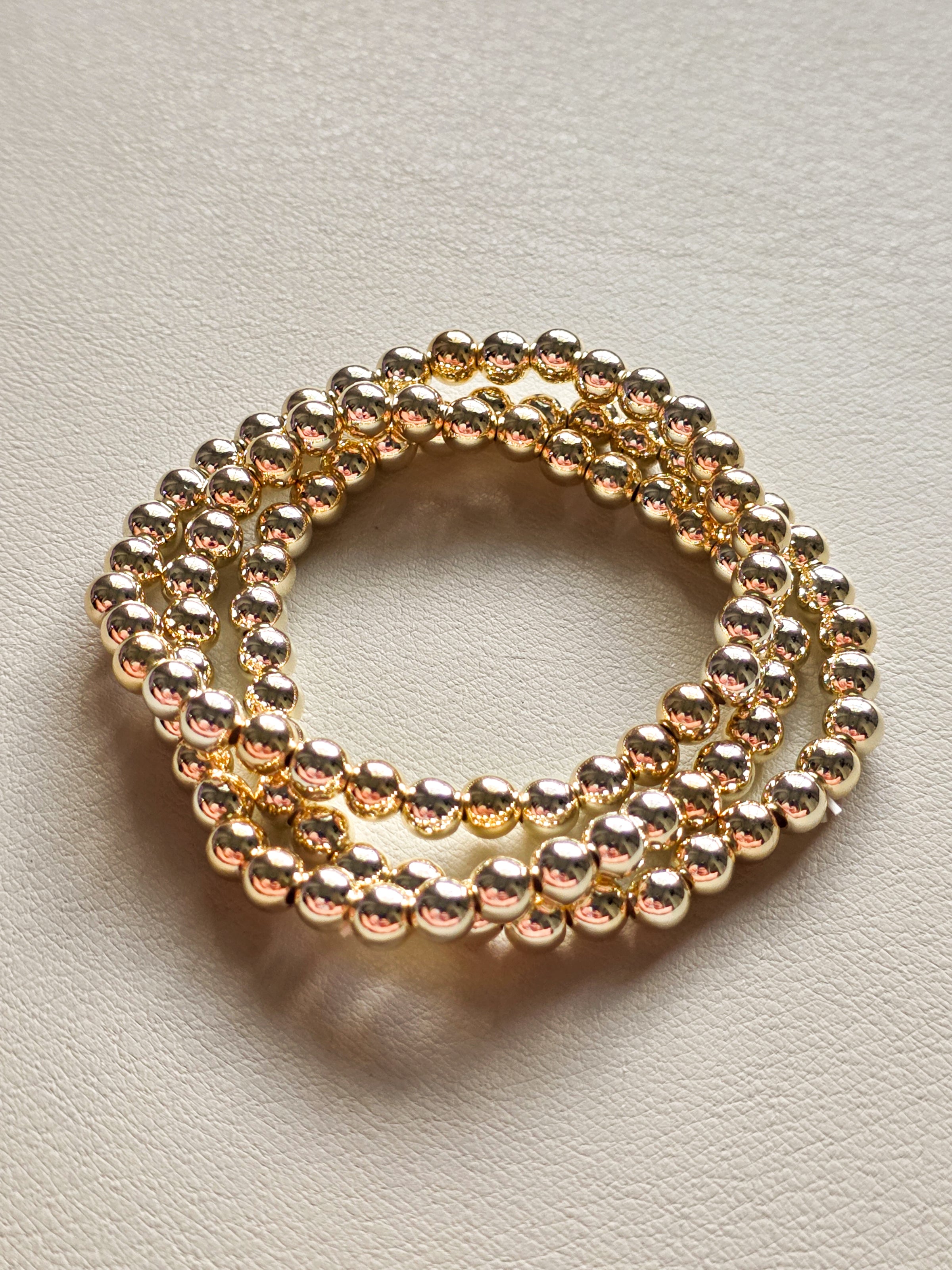 Gold Filled Beaded Stretch Bracelet (6mm)