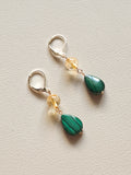 Citrine Malachite Tiered Earrings