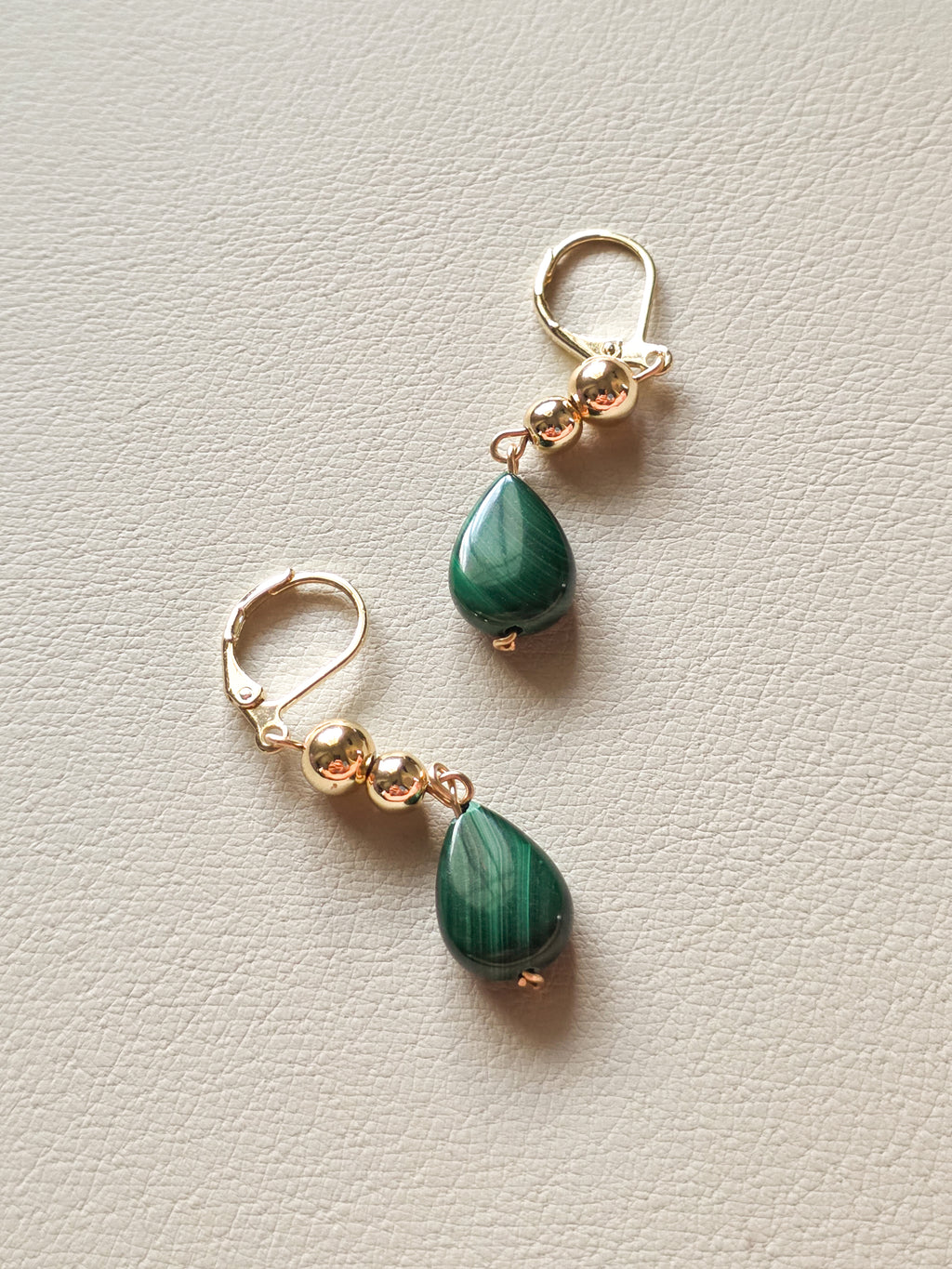 Citrine Malachite Tiered Earrings