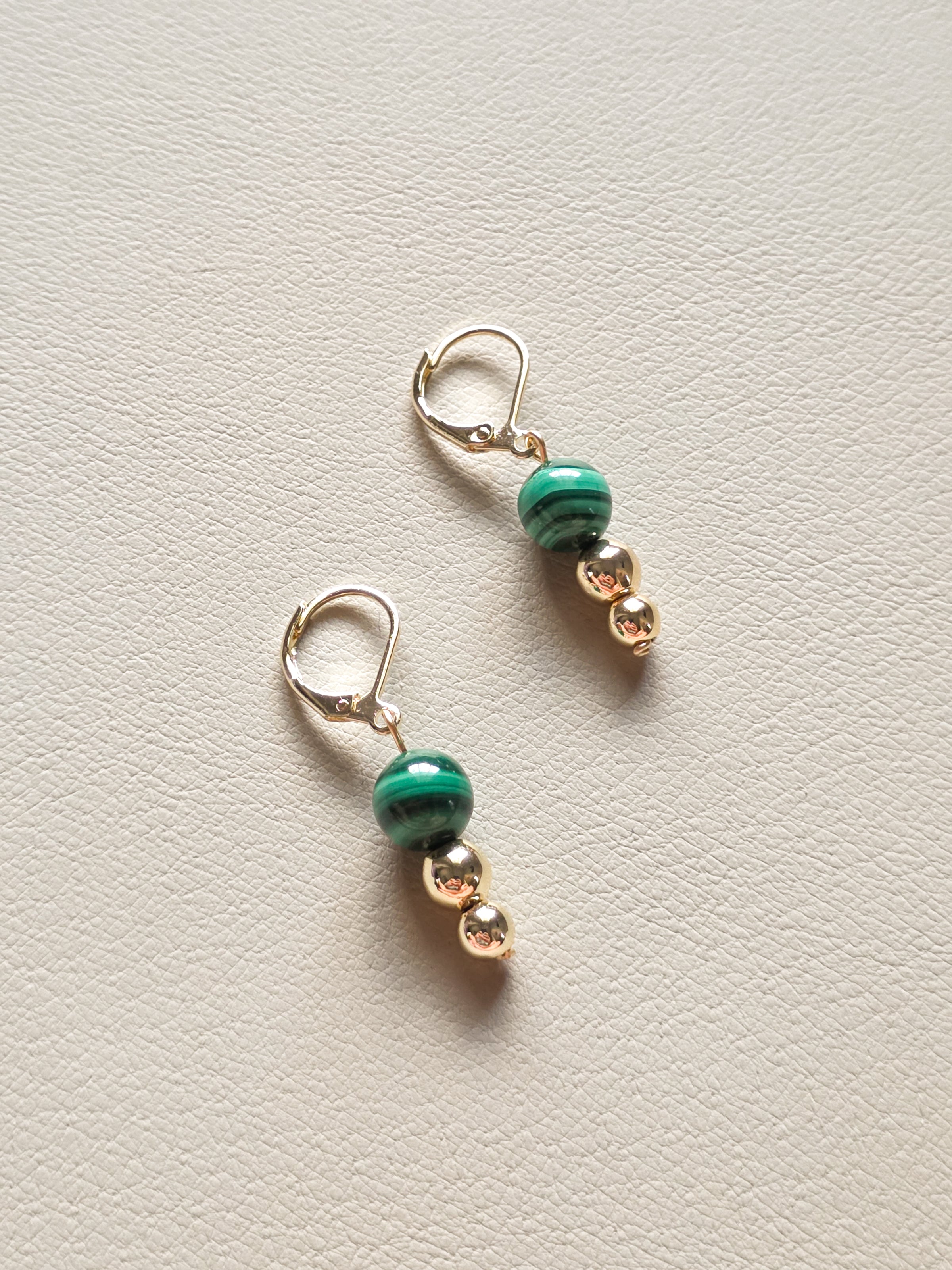 Malachite Tiered Drop Earrings