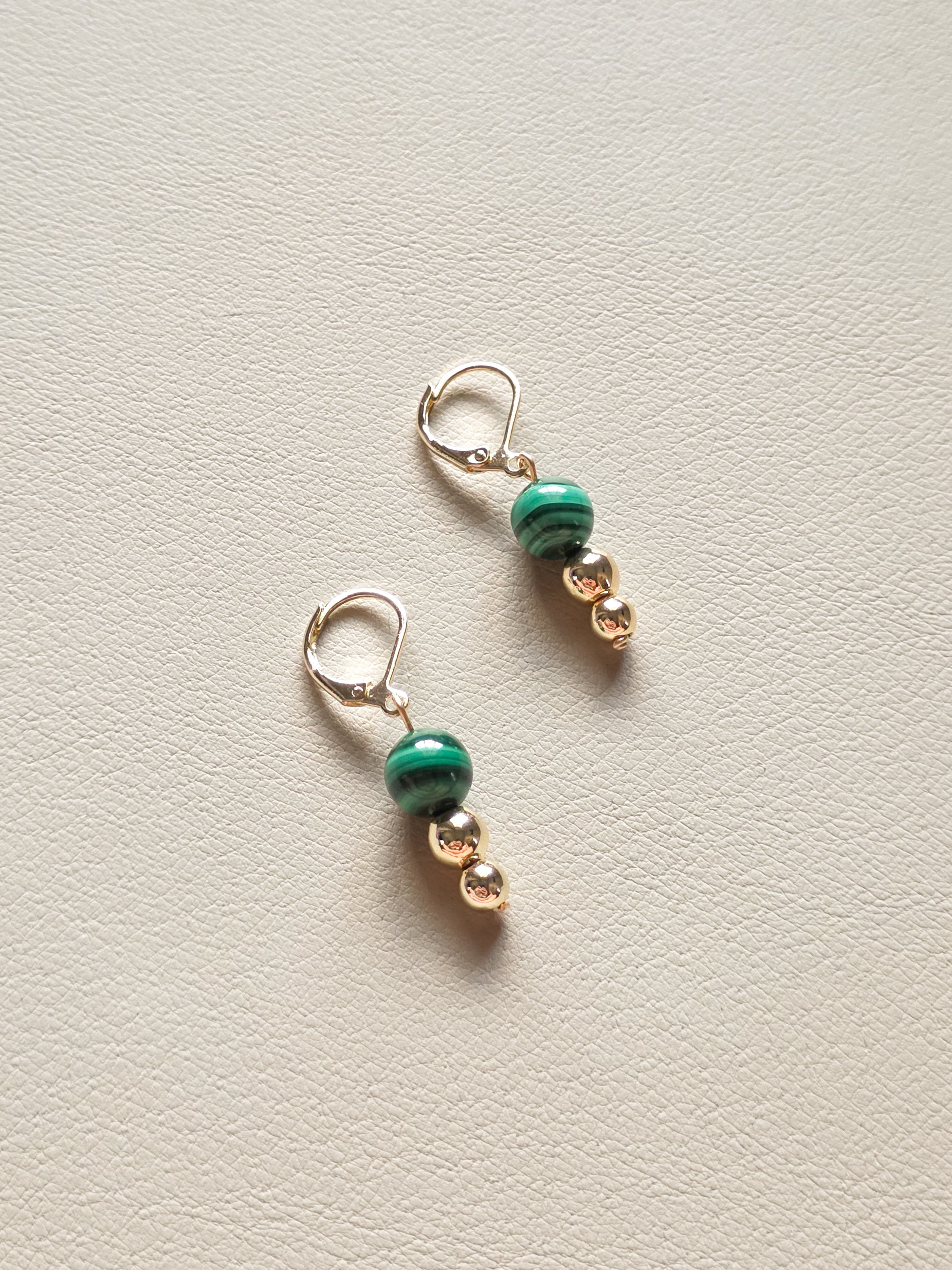 Malachite Tiered Drop Earrings