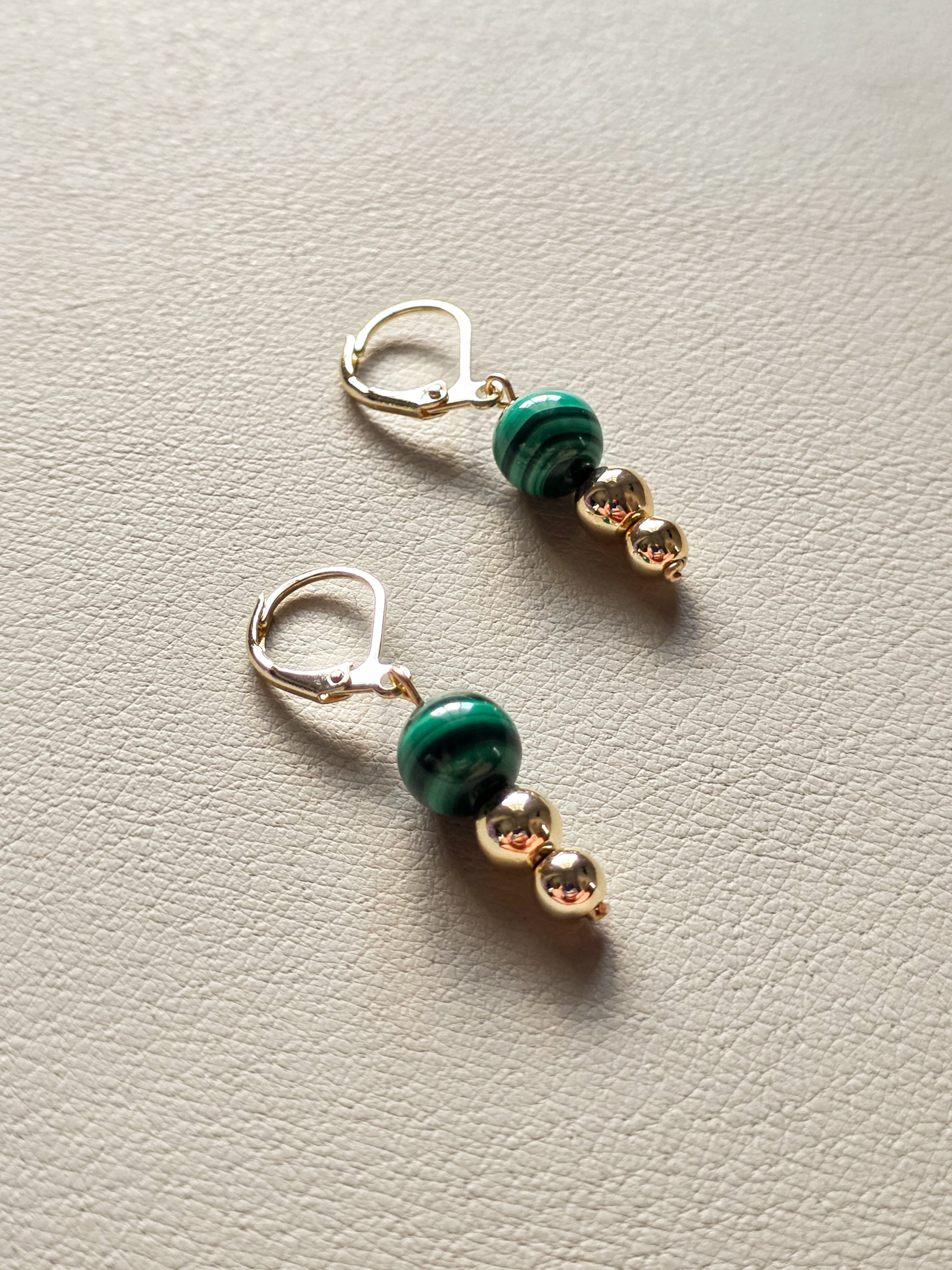 Malachite Tiered Drop Earrings