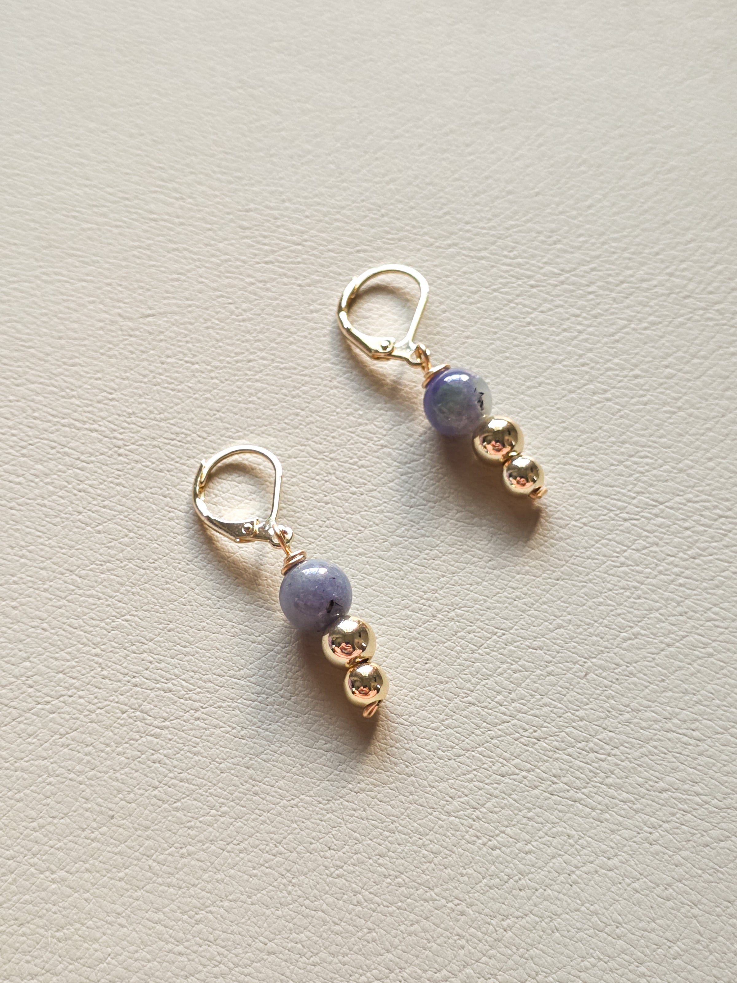 Gold Filled Tanzanite Tiered Earrings
