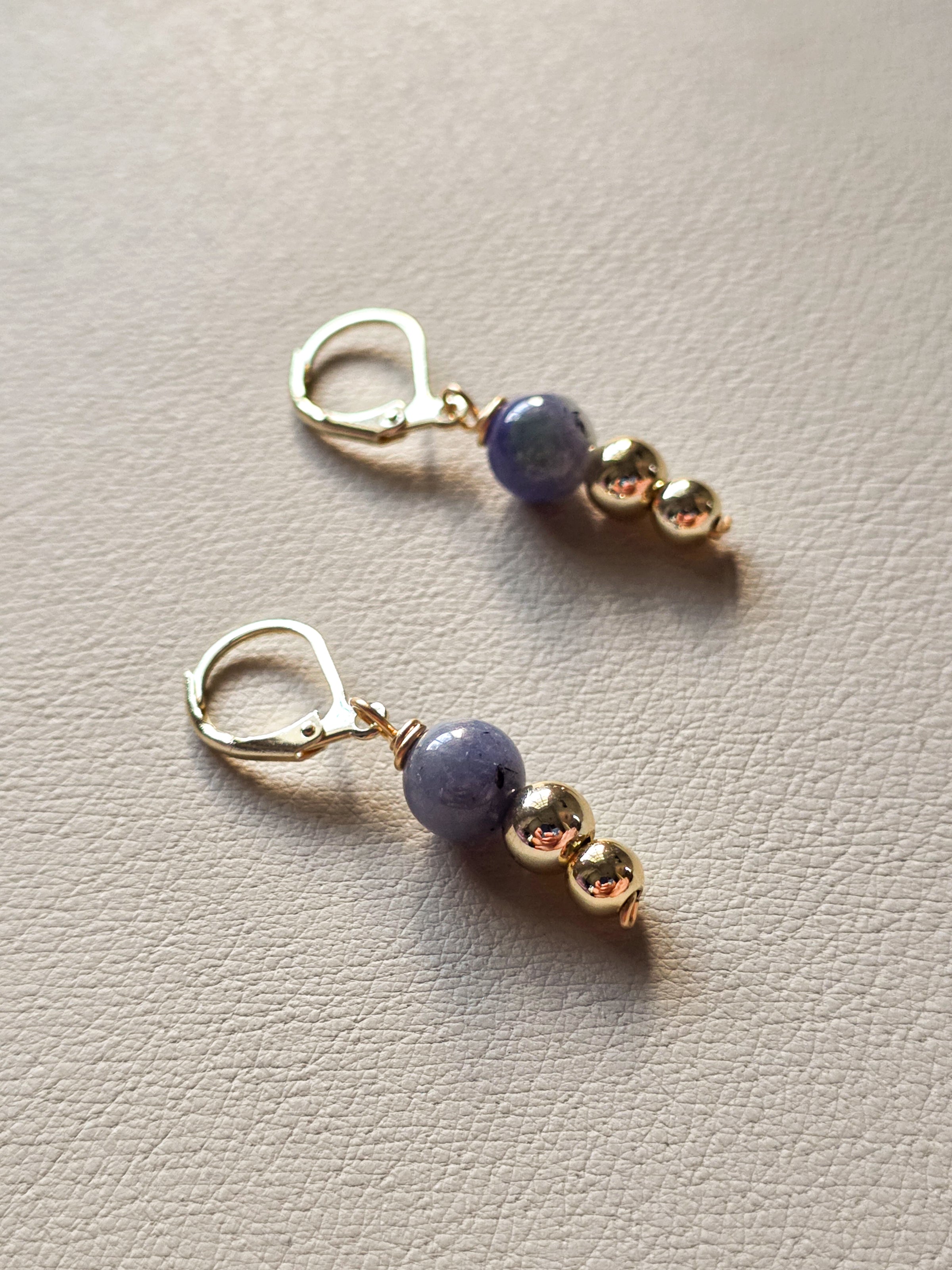 Gold Filled Tanzanite Tiered Earrings