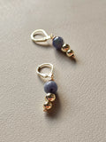Tanzanite & Gold Bead Drop Earrings