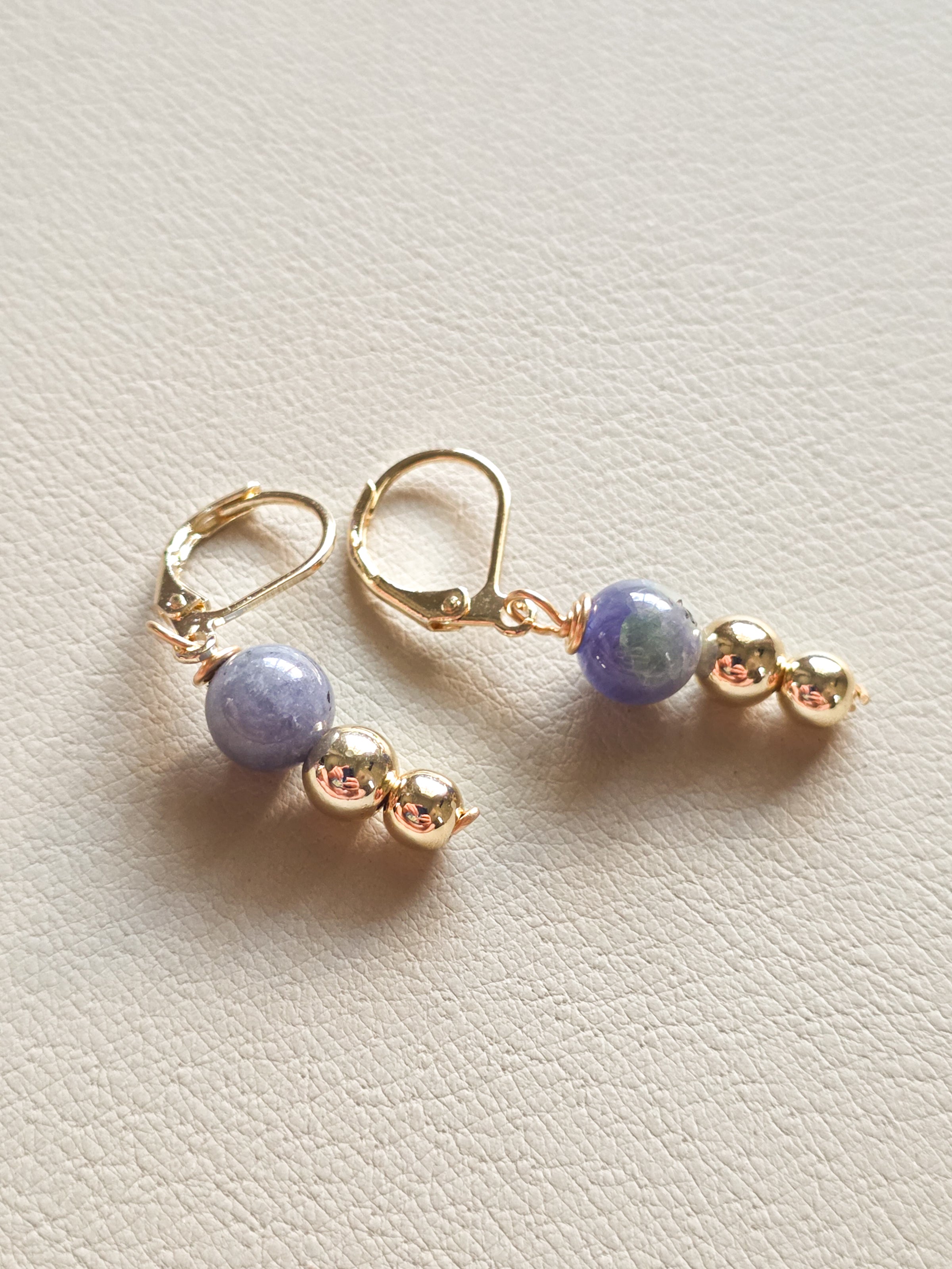 Gold Filled Tanzanite Tiered Earrings