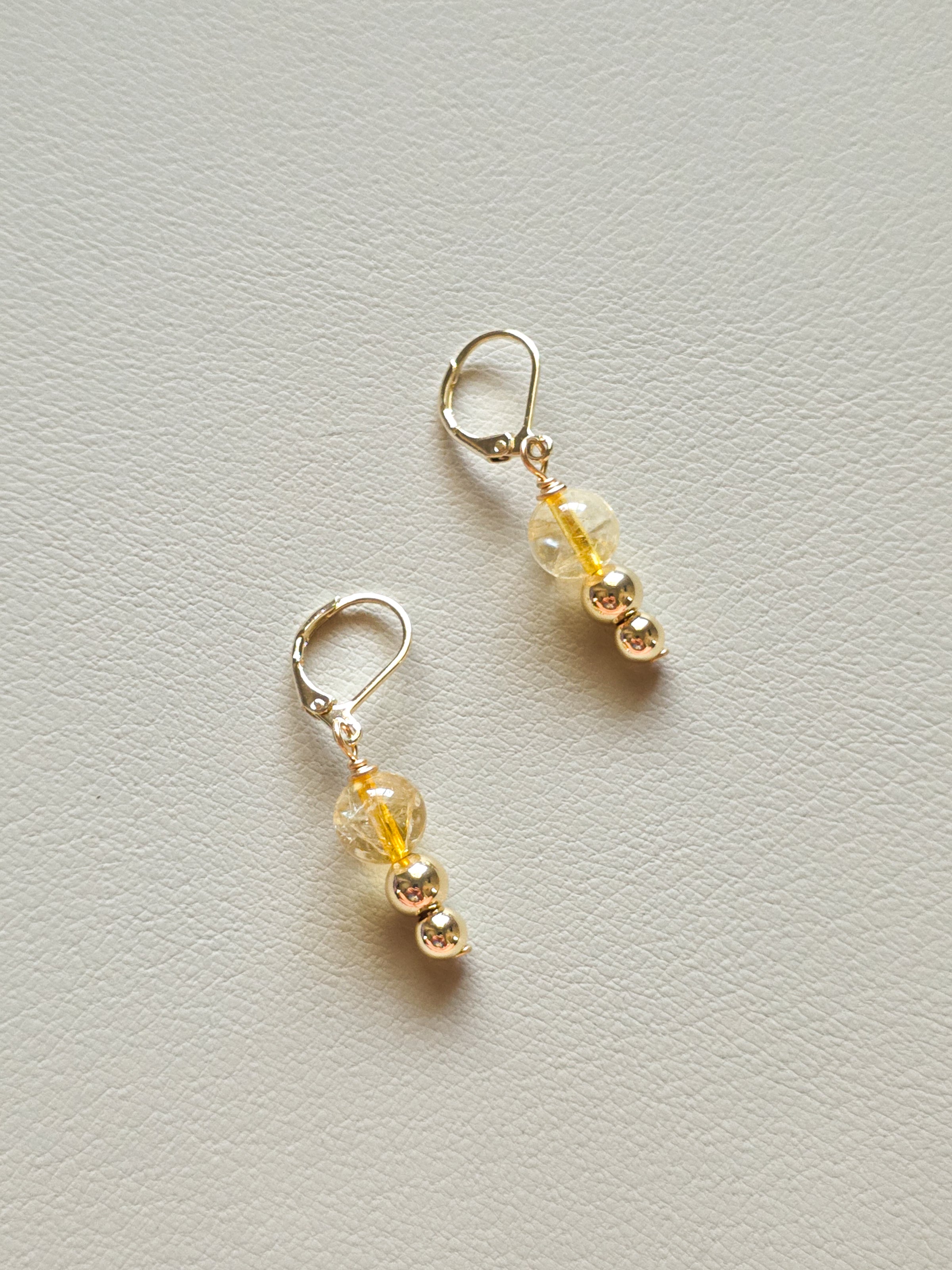Gold Filled Citrine Tiered Earrings
