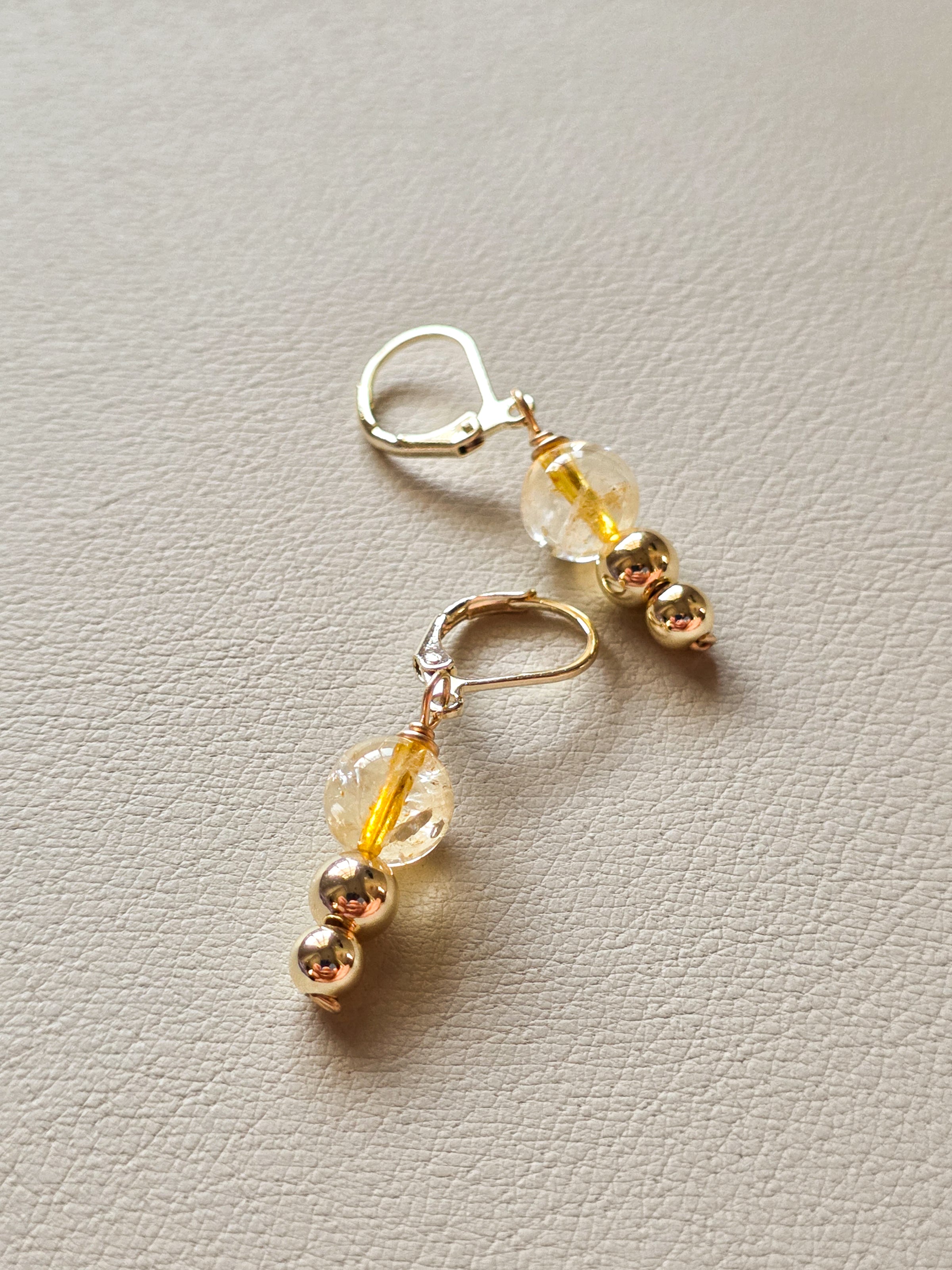 Gold Filled Citrine Tiered Earrings