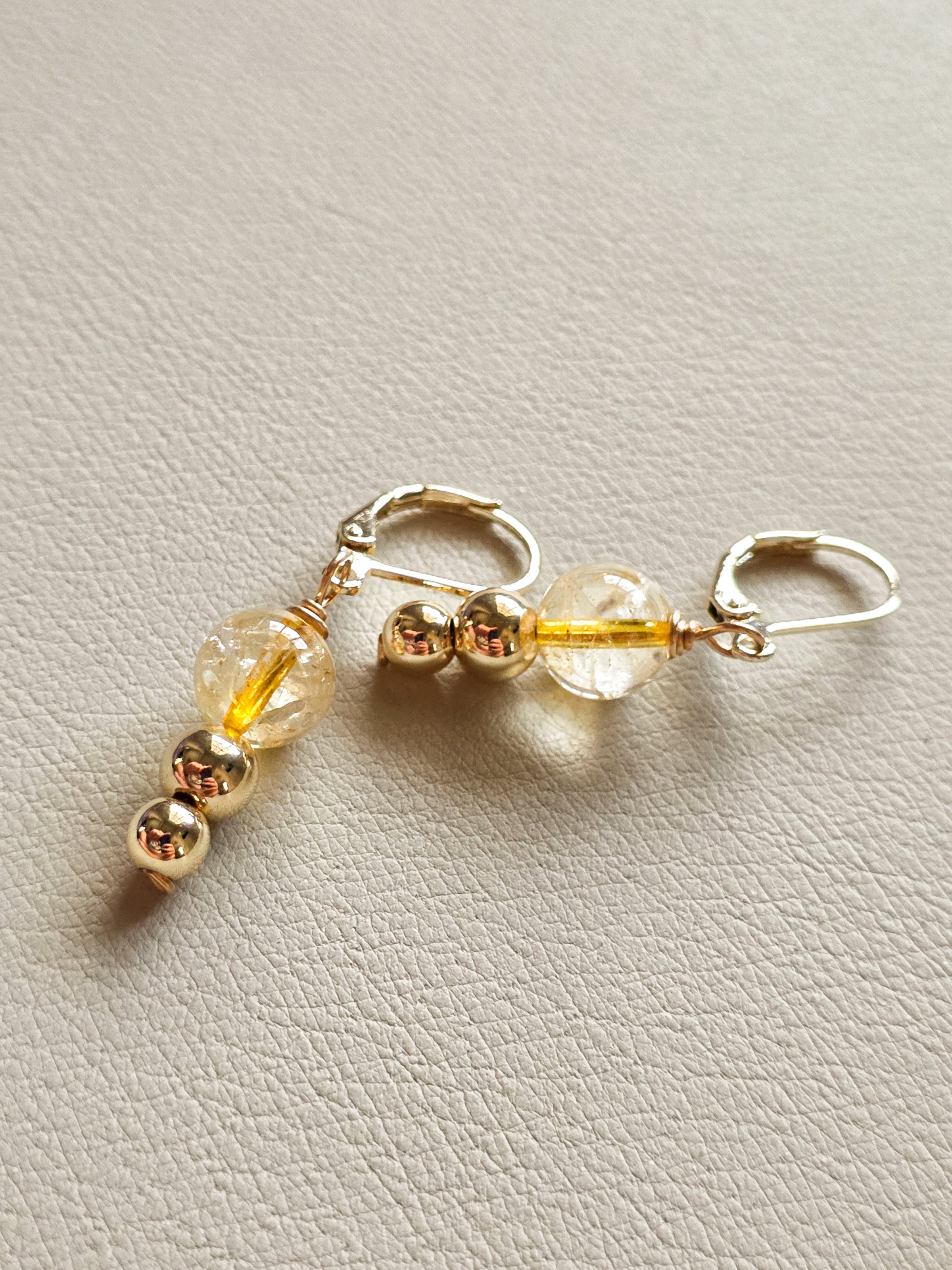 Gold Filled Citrine Tiered Earrings
