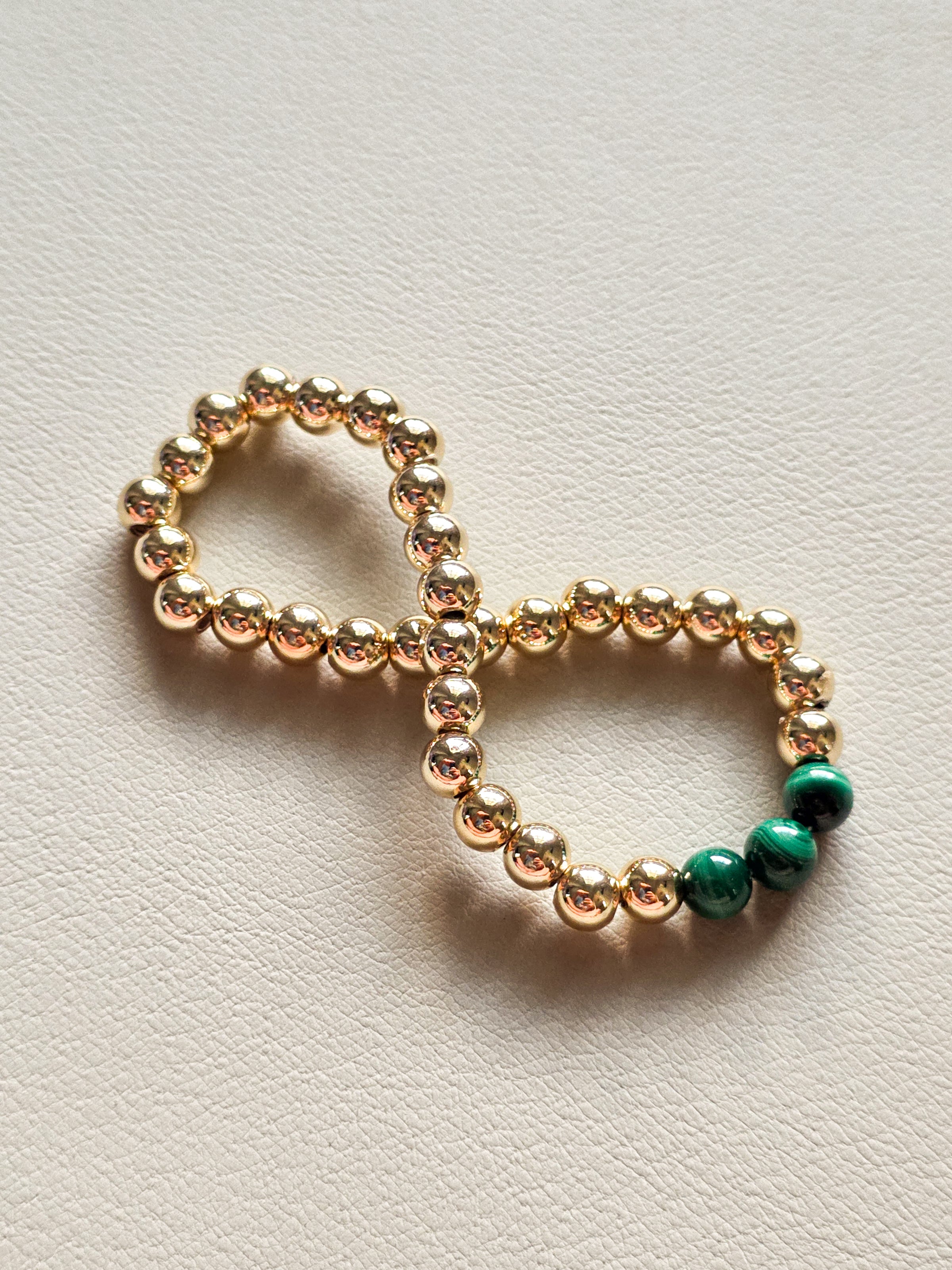 Gold Filled Malachite Beaded Bracelet