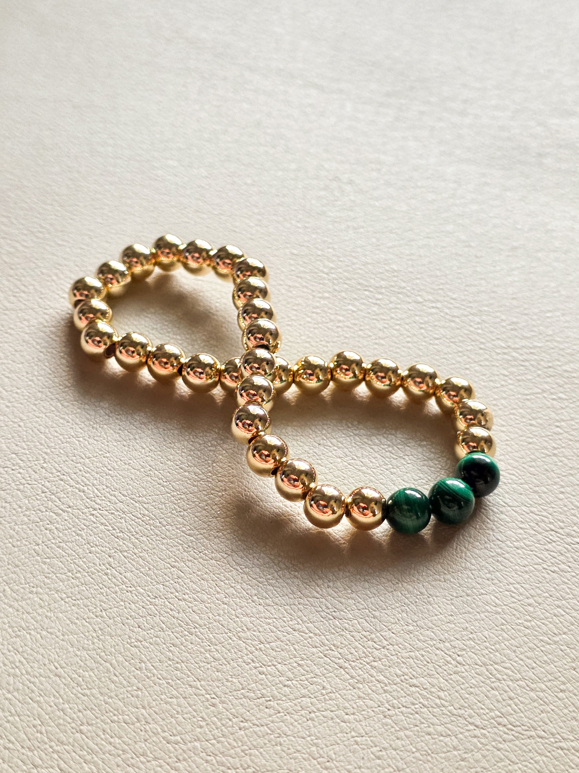 Gold Filled Malachite Beaded Bracelet