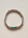 Silver Filled Malachite Beaded Bracelet