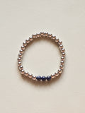 Silver Filled Lapis Lazuli Beaded Bracelet