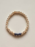 Gold Filled Lapis Lazuli Beaded Bracelet