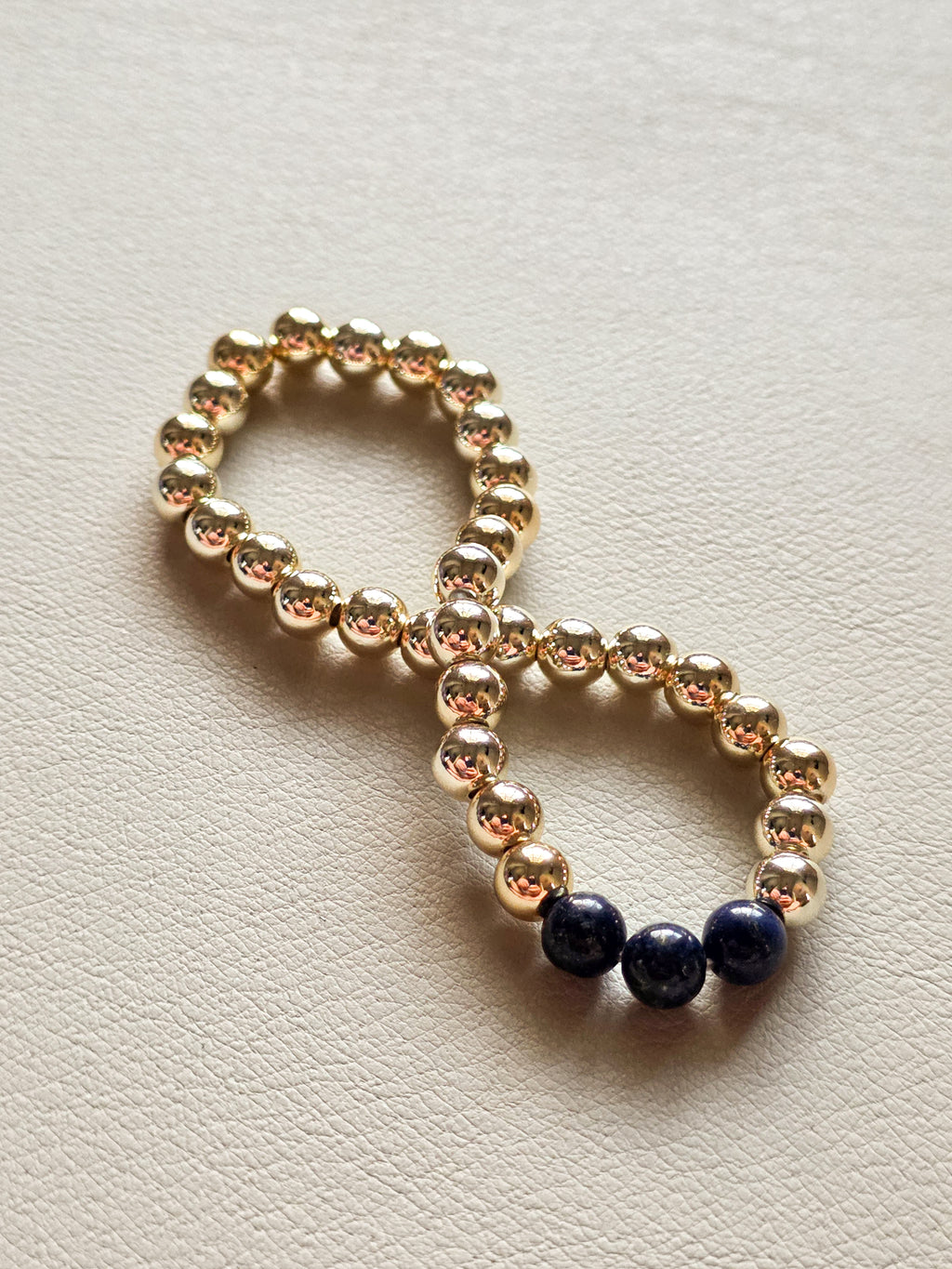 Gold Filled Lapis Lazuli Beaded Bracelet