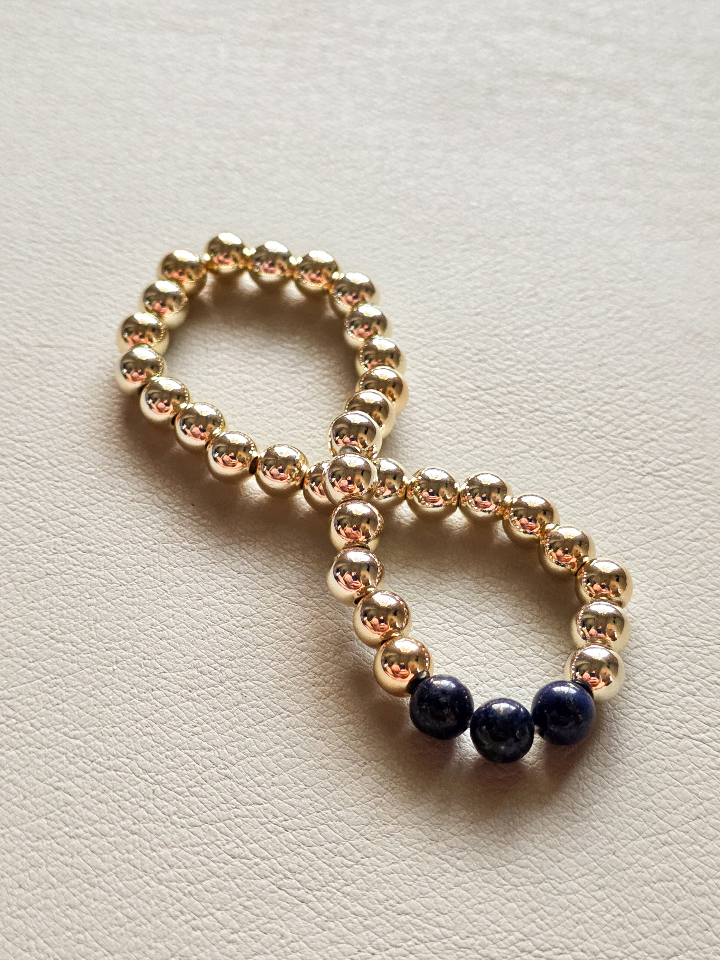 Gold Filled Lapis Lazuli Beaded Bracelet