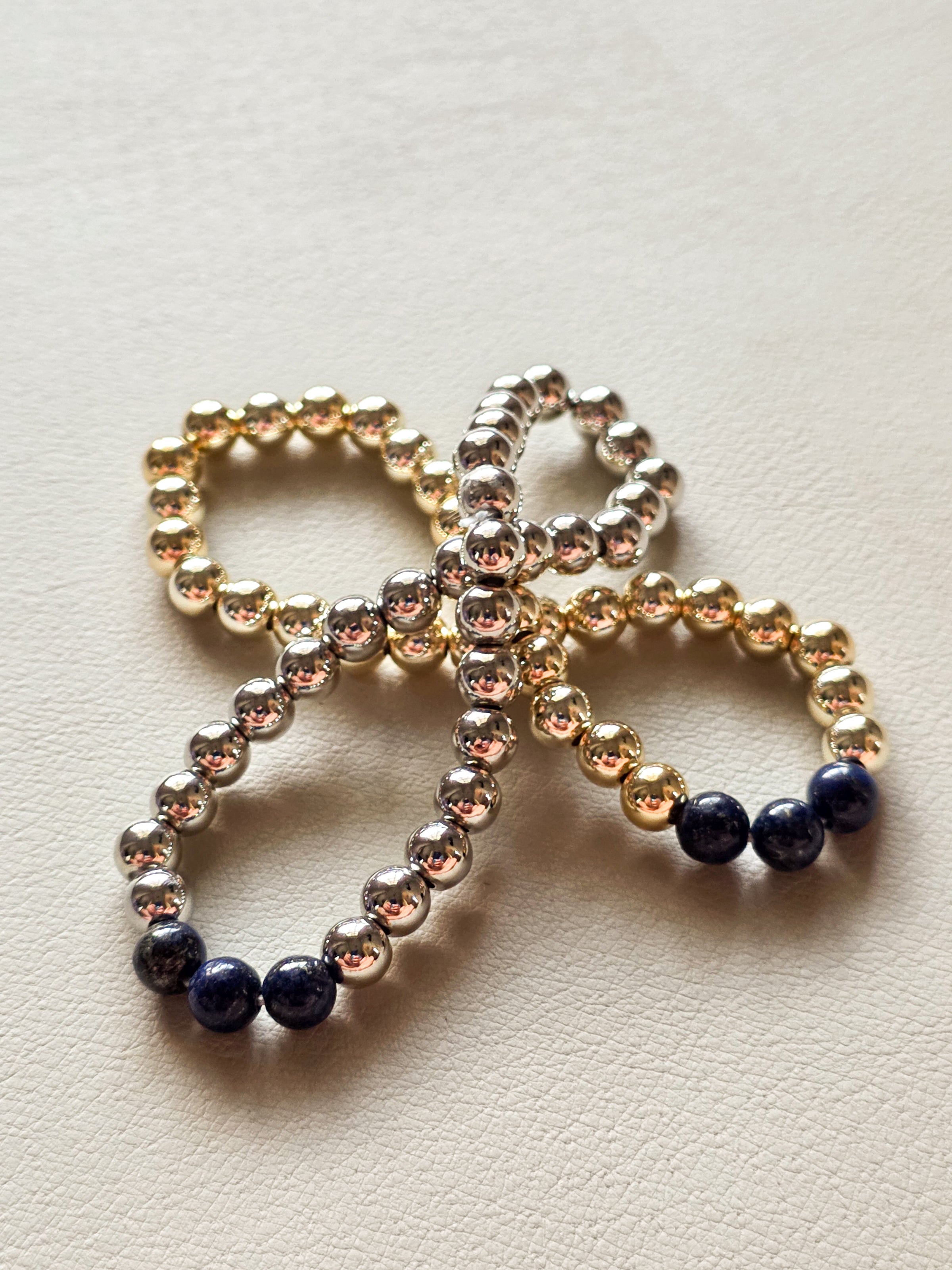Gold Filled Lapis Lazuli Beaded Bracelet