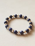 Gold Filled Lapis Lazuli Beaded Bracelet