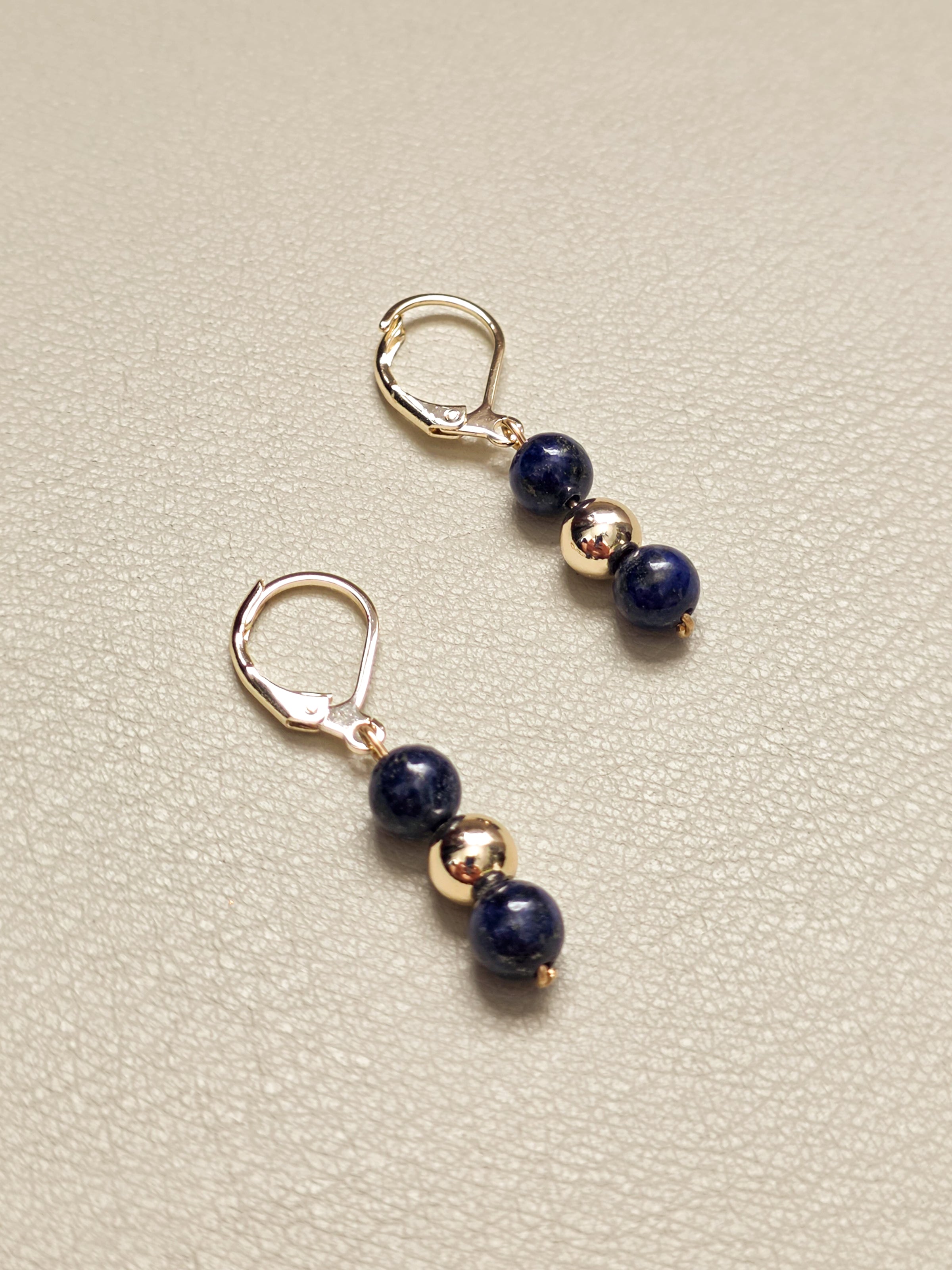 Gold Filled Lapis Lazuli Classique Earrings