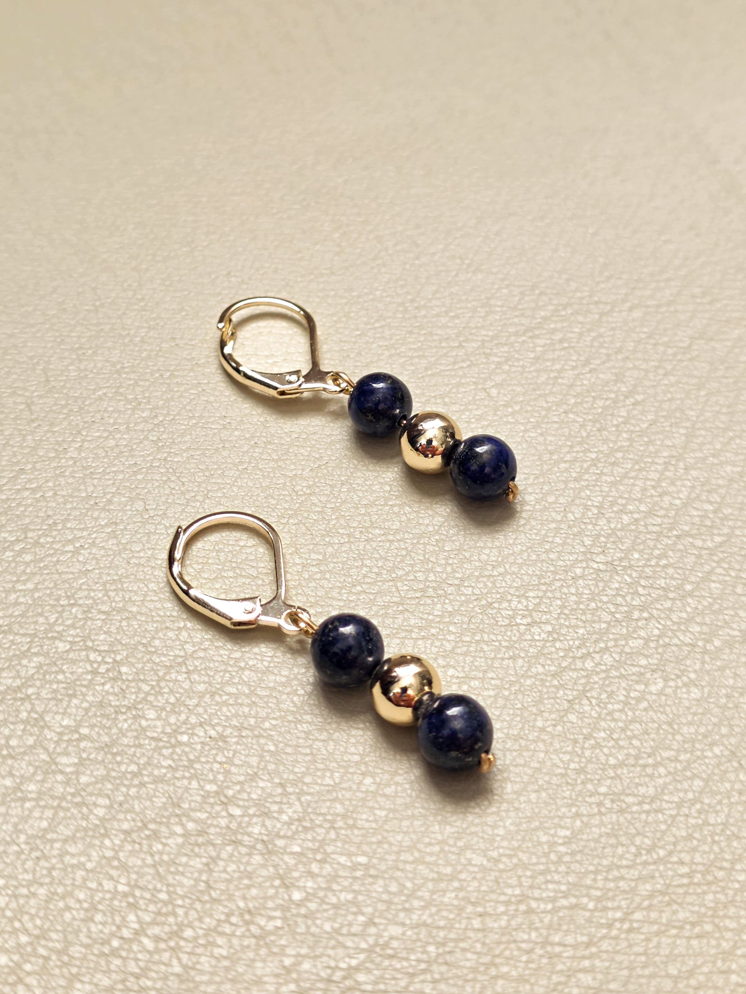 Gold Filled Lapis Lazuli Classique Earrings