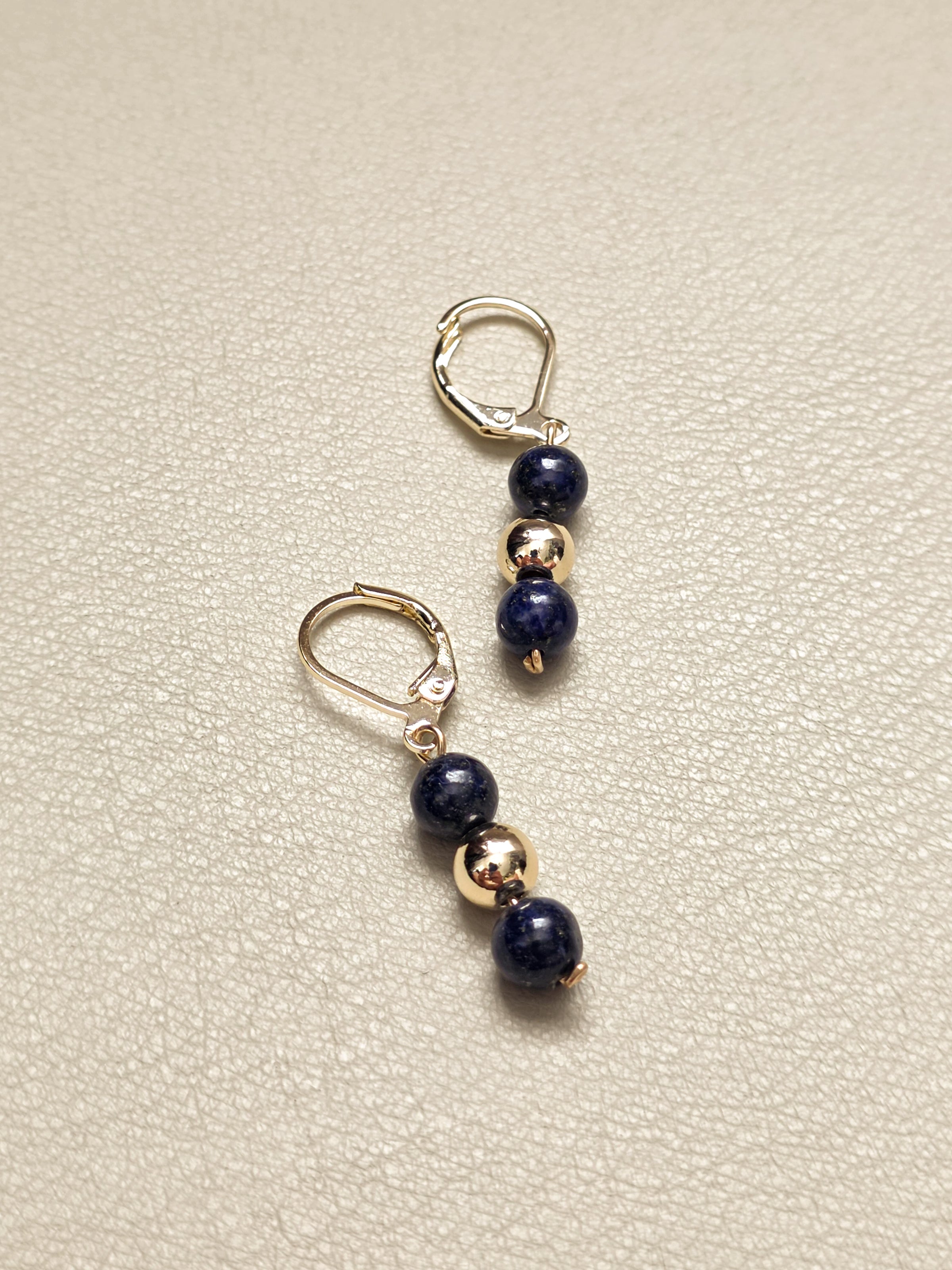 Gold Filled Lapis Lazuli Classique Earrings