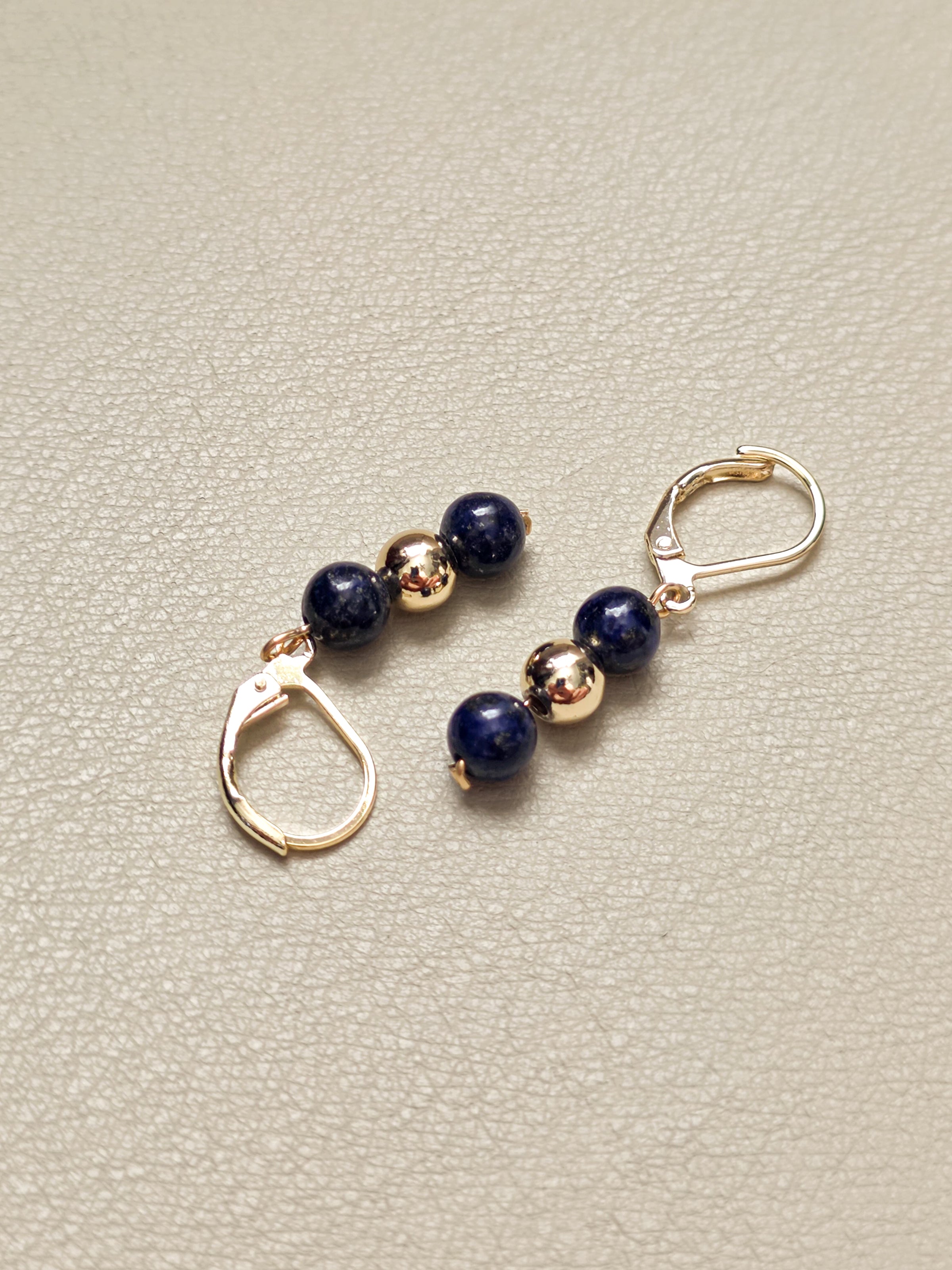 Gold Filled Lapis Lazuli Classique Earrings