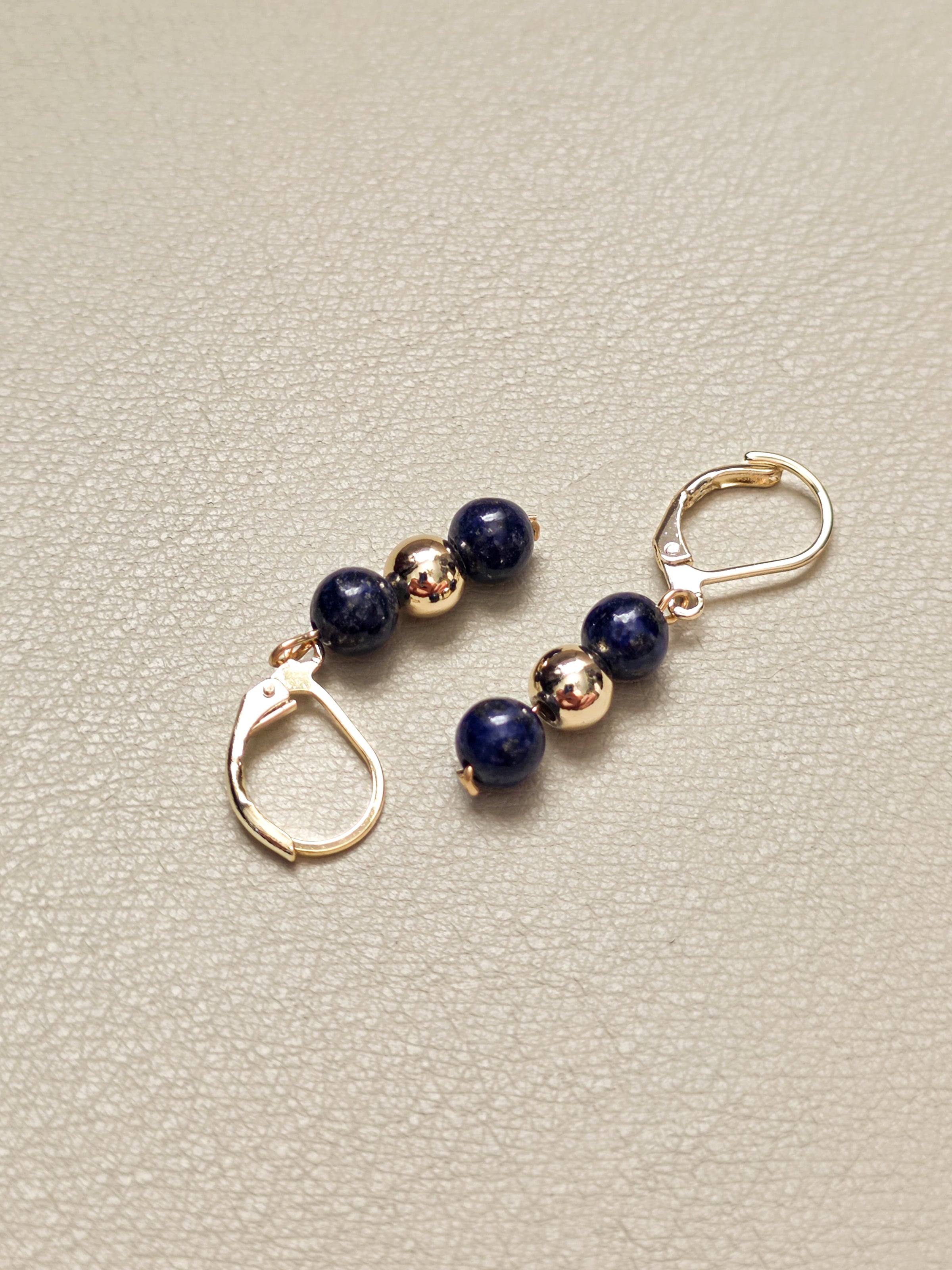 Gold Filled Lapis Lazuli Classique Earrings