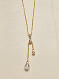 Gold Sliding Quartz Pendant Necklace