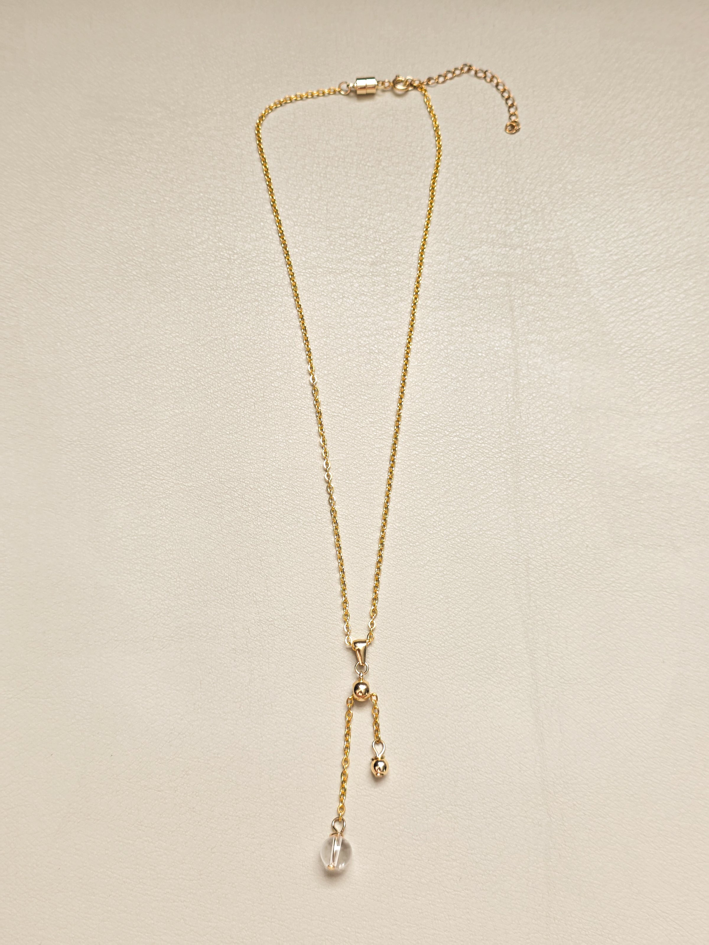 Gold Sliding Quartz Pendant Necklace