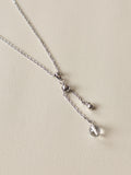 Silver Sliding Quartz Pendant Necklace