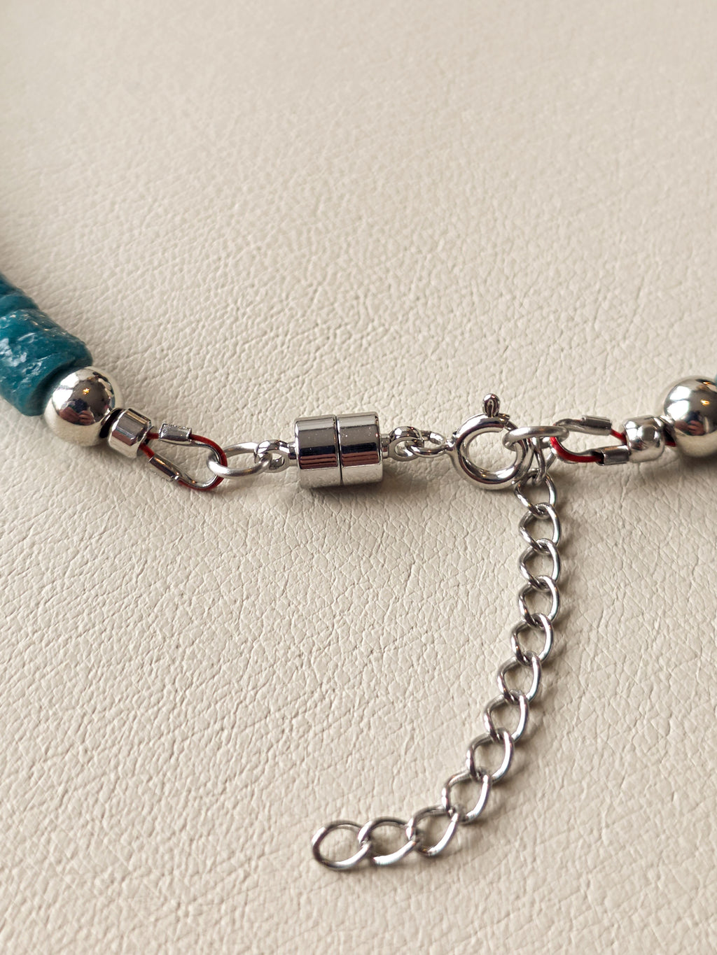 Teal Ghana Glass and Wood Necklace
