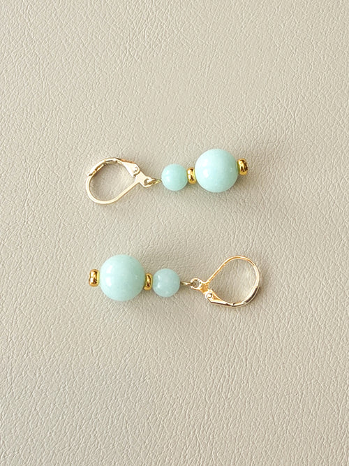 Amazonite Double Stack Gold Filled Earrings