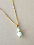 Amazonite Double Stack Pendant Necklace
