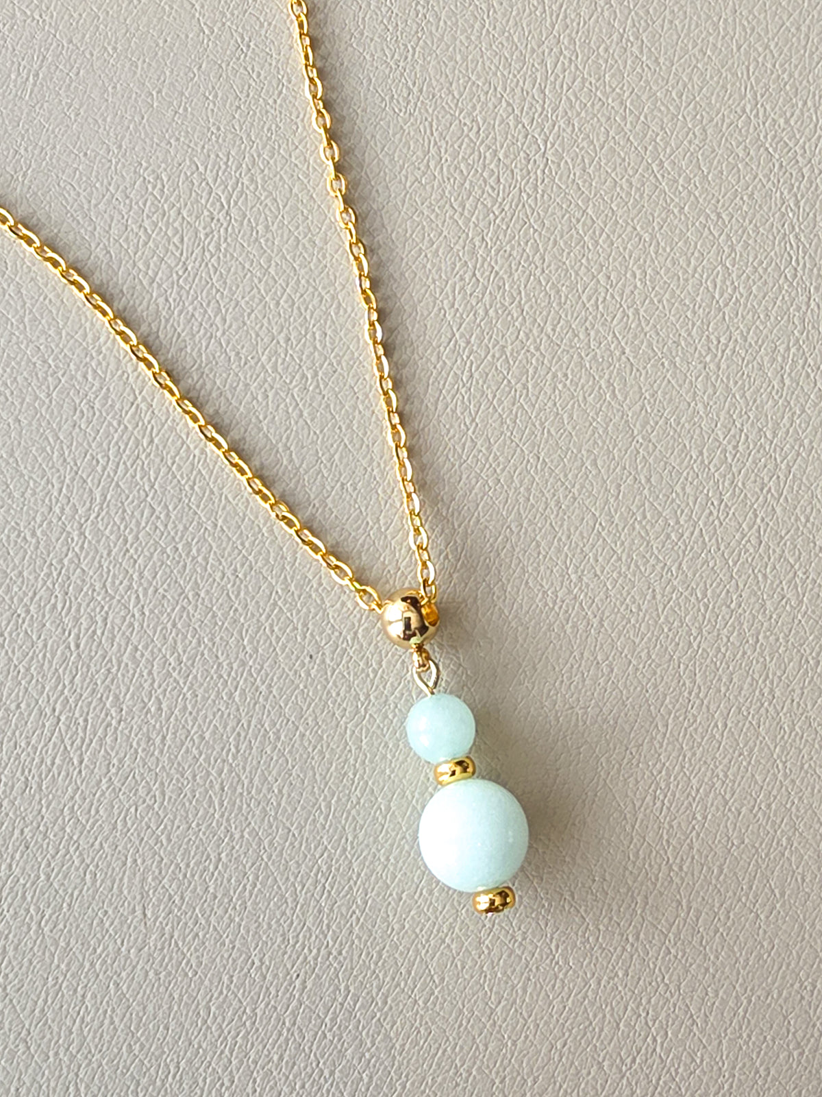 Amazonite Double Stack Pendant Necklace