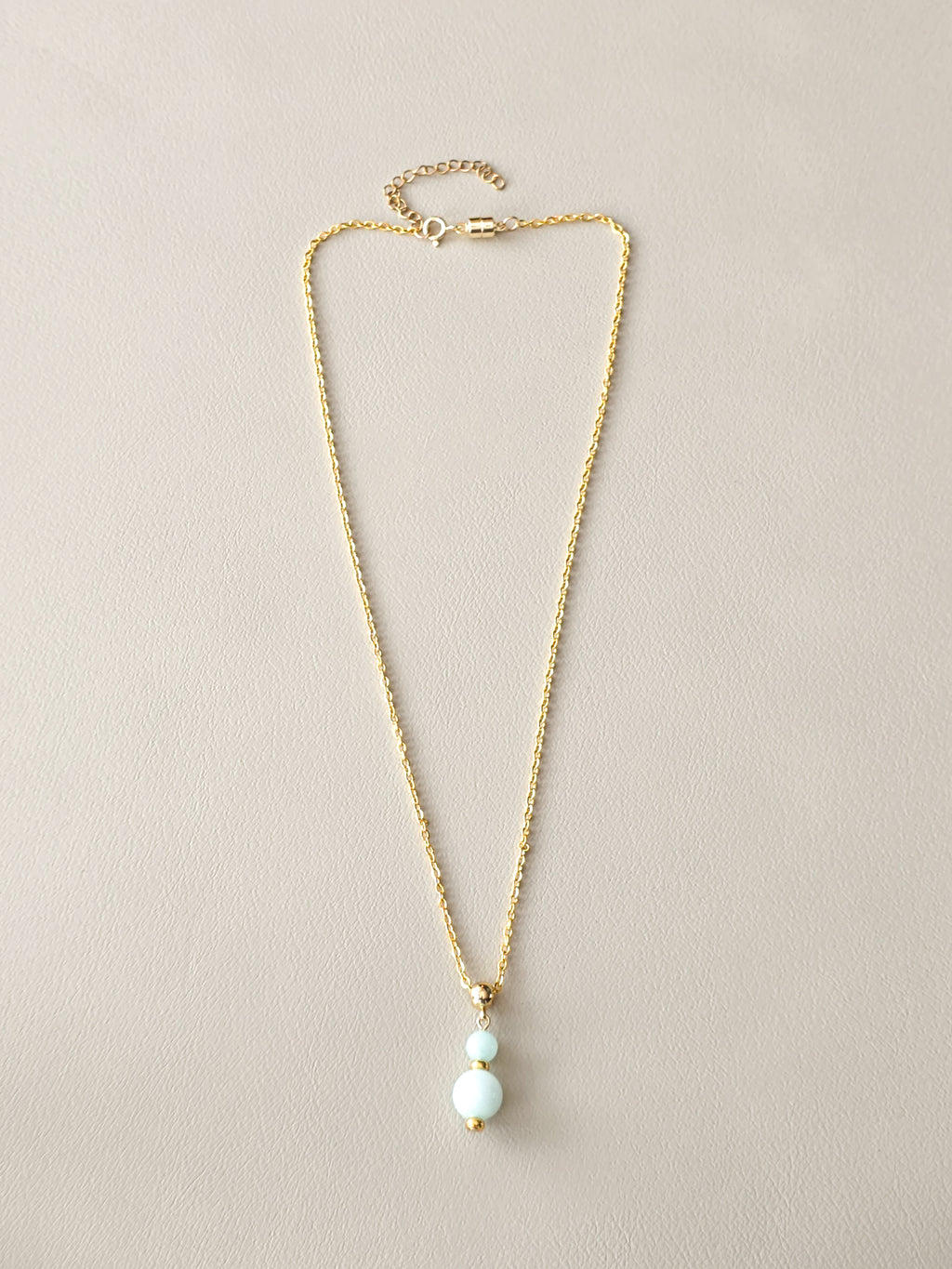 Amazonite Double Stack Pendant Necklace